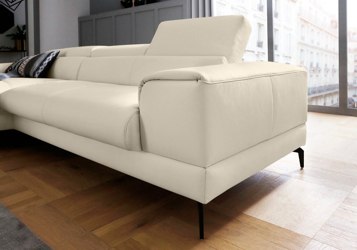 Thumbnail - W.SCHILLIG Ecksofa "piedroo, Designsofa mit tollem Sitzkomfort, L-Form", Kopfteilverstellung, wahlweise mit Sitztiefenve...