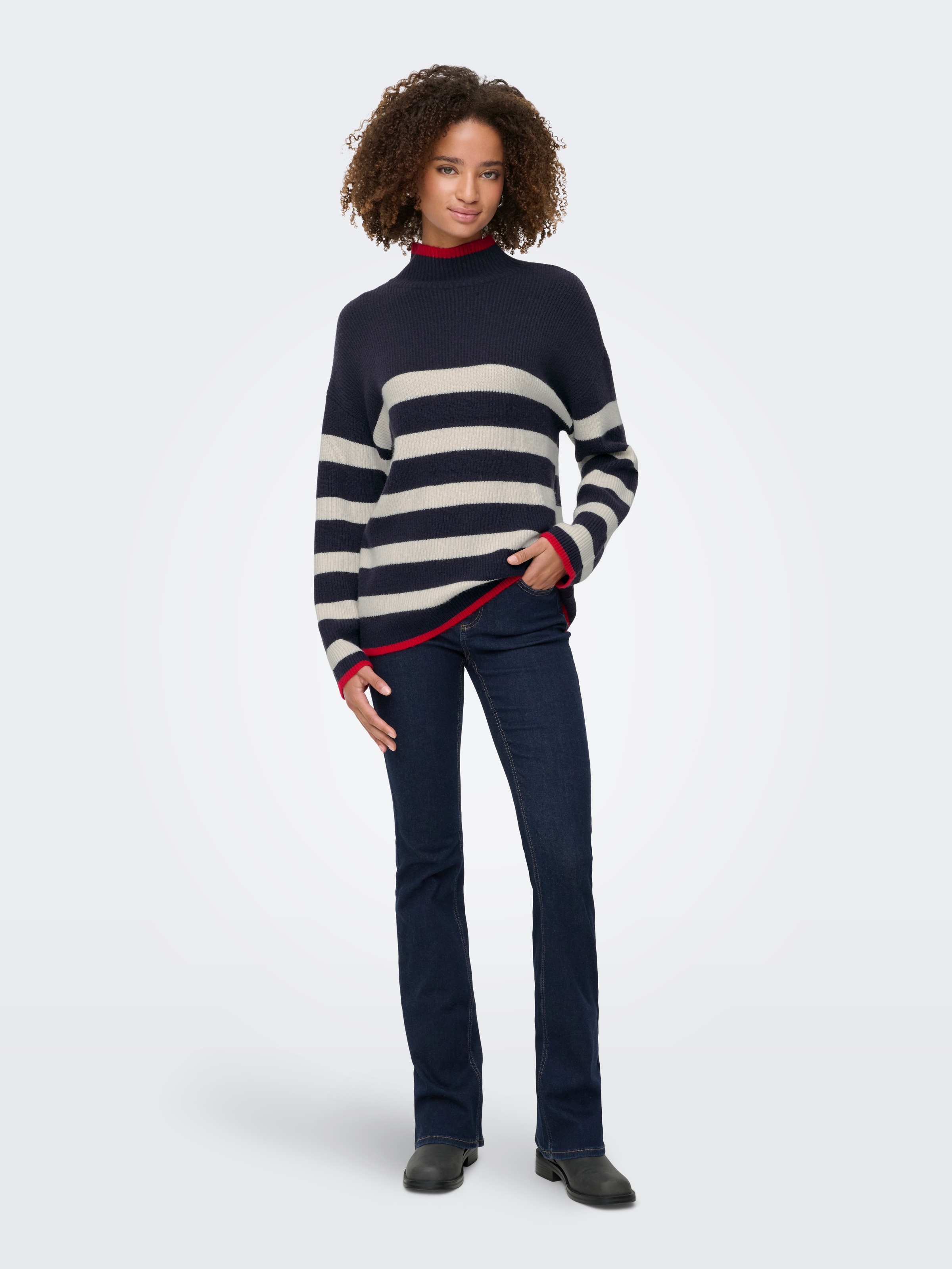 ONLY Strickpullover »ONLKATIA LS RIB HIGHNECK CC KNT«