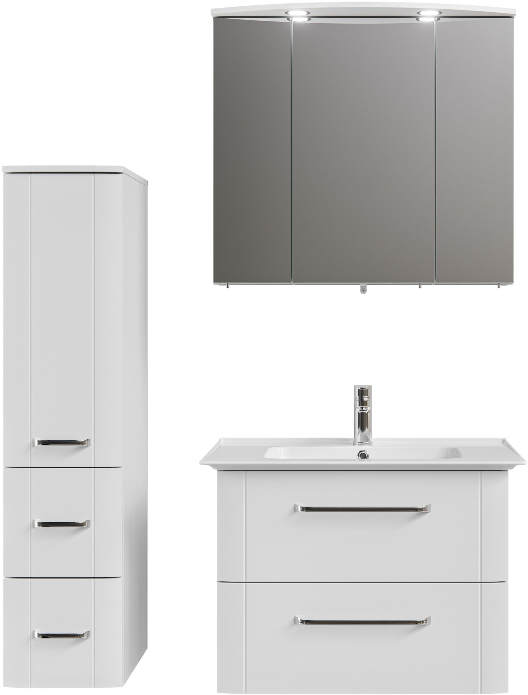 Saphir Badmöbel-Set "Serie 3006 3-teilig Keramik-Waschtisch mit Spiegelschr günstig online kaufen