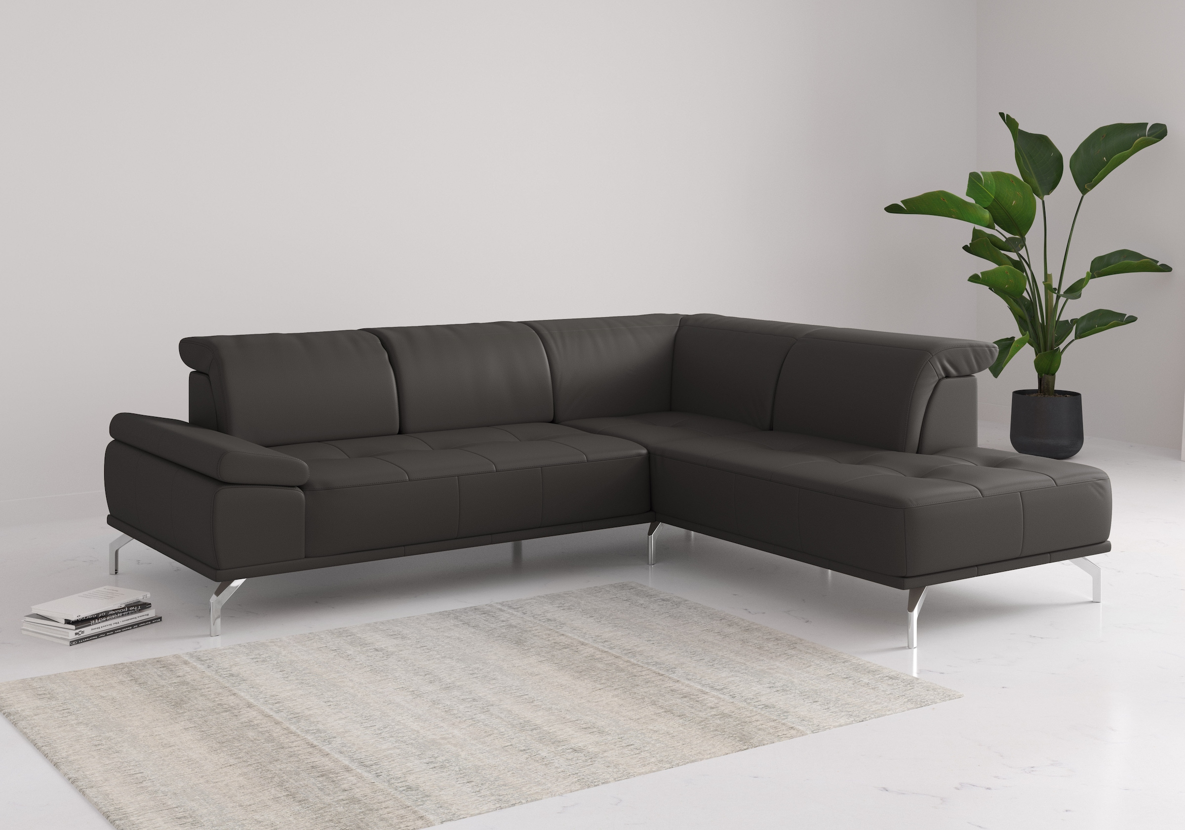 OTTO home Ecksofa "Caluna" Inkl.Sitztiefenverstellung, wahlweise mit Kopf- und Armteilverstellung