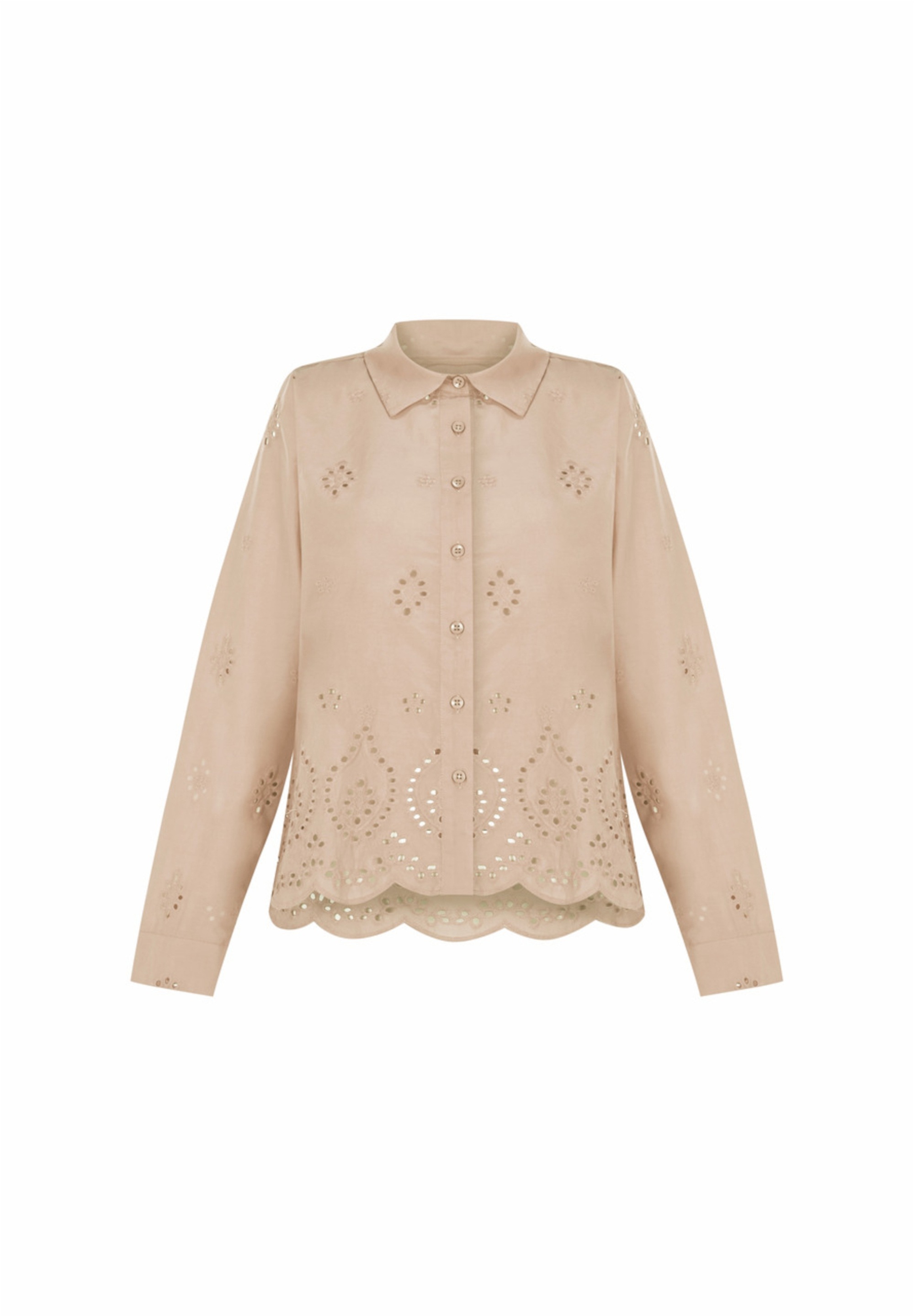freshlions Klassische Bluse »Kate«, mit luftigem Lochmuster