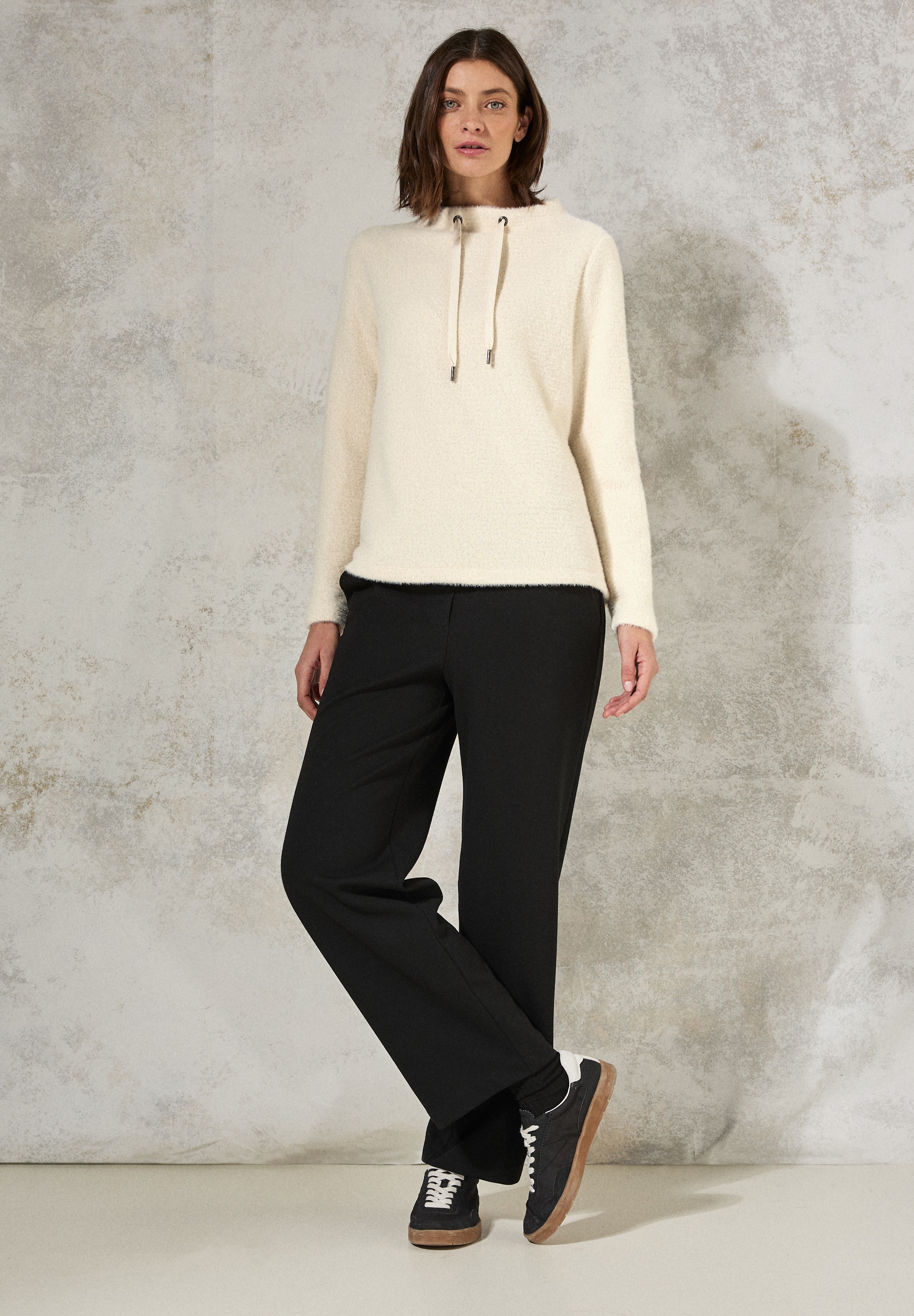 Cecil Langarmshirt, im angenehmen Materialmix