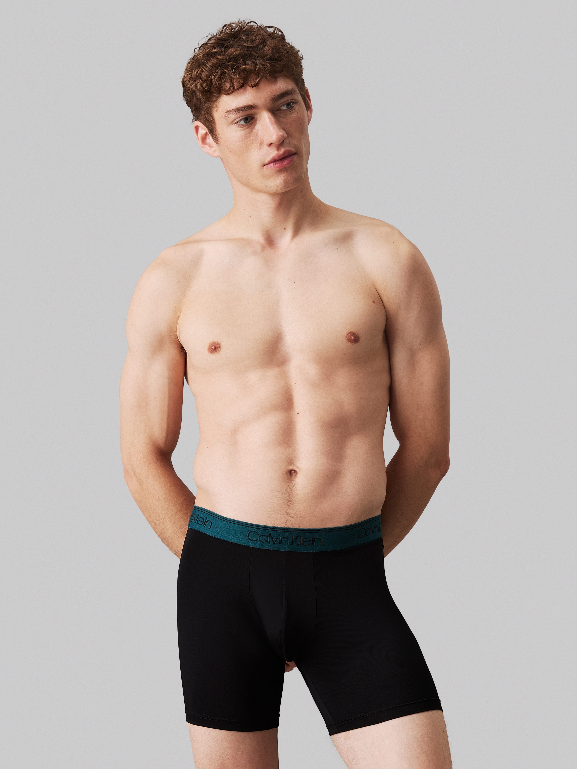 Calvin Klein Underwear Boxer »BOXER BRIEF 3PK«, (Packung, 3er-Pack), mit längerem Bein & Logo-Elastikbund