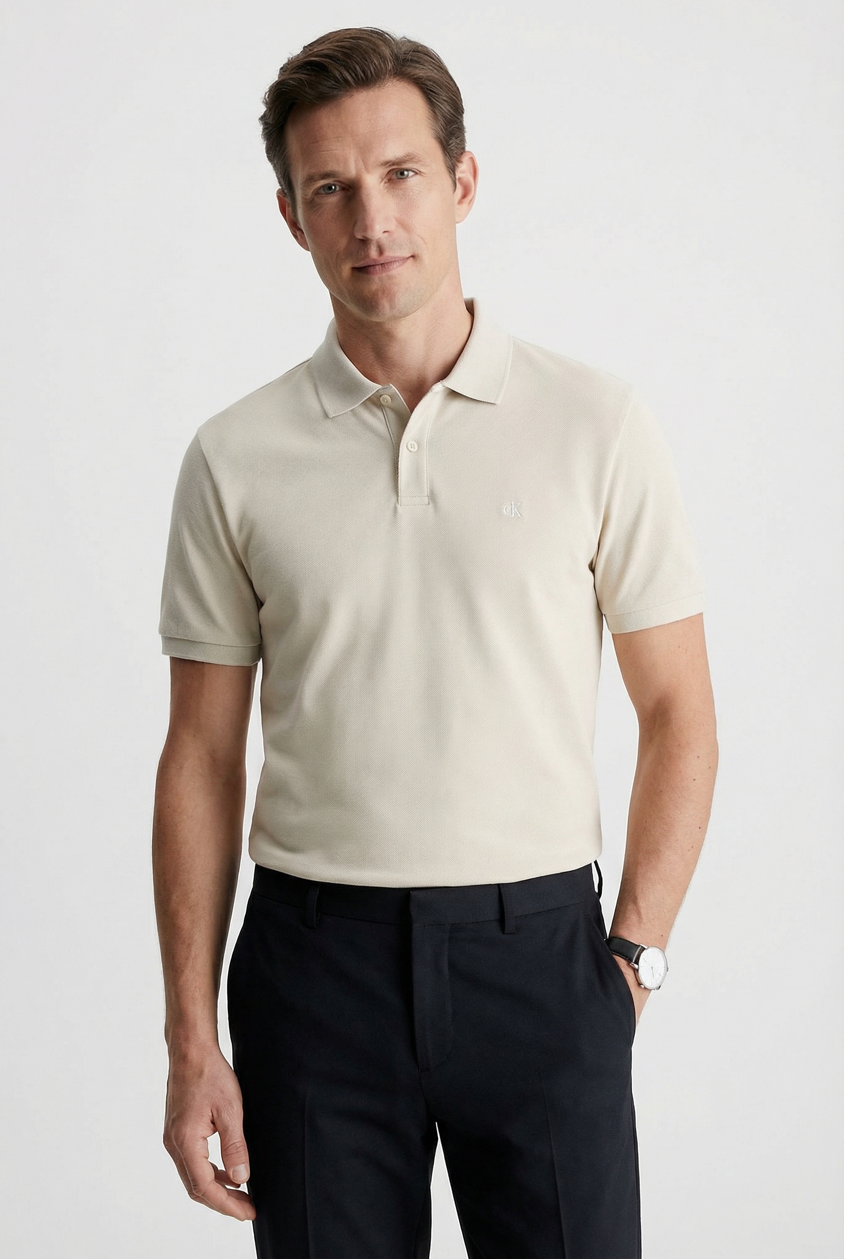 Calvin Klein Jeans Poloshirt "SS CASUAL PIQUE CLASSIC POLO" Mit Rundhalsausschnitt