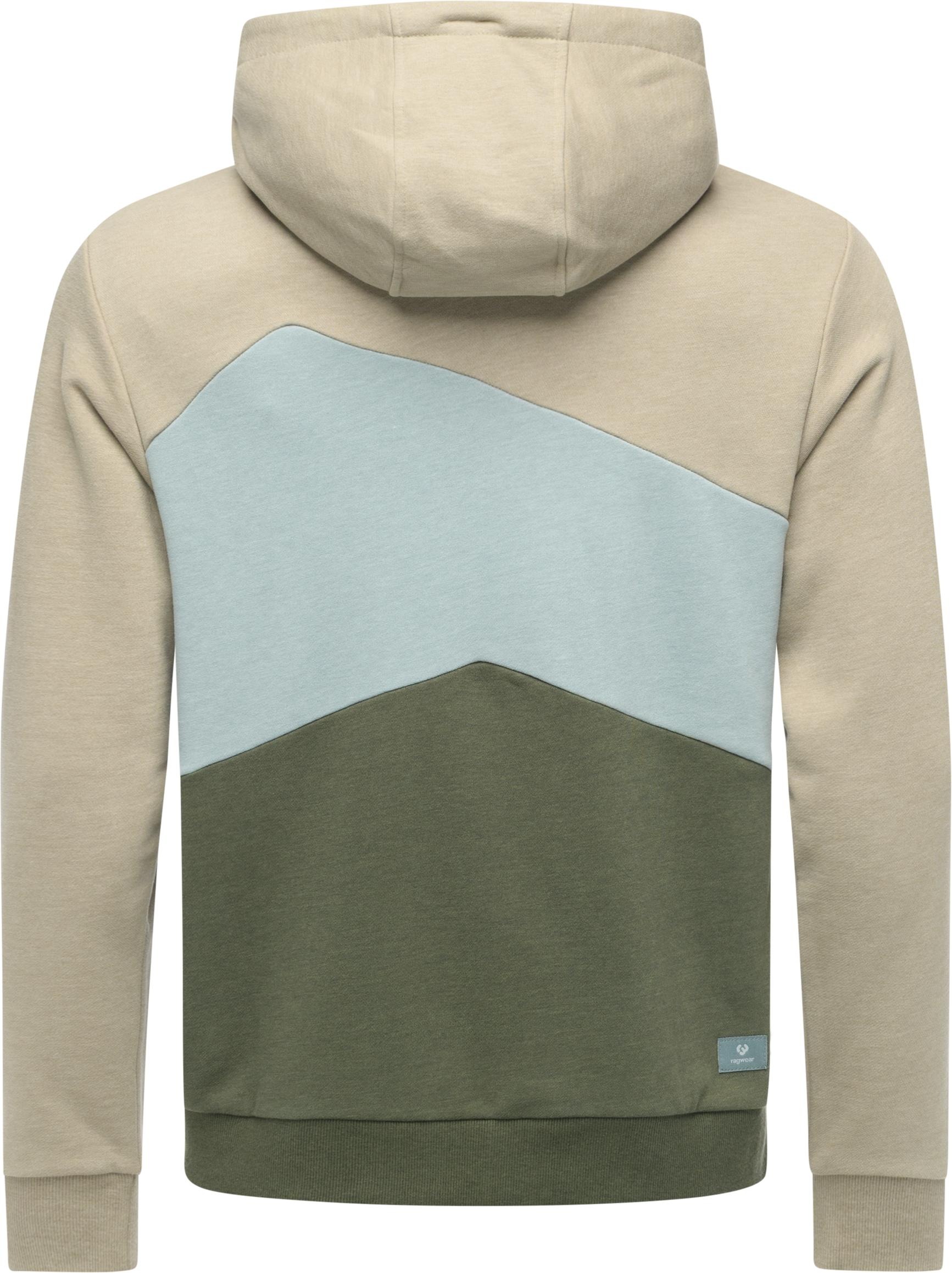 Ragwear Kapuzensweatjacke »Wilso« Herren Basic Sweatjacke im Colourblocking-Look mit Kapuze
