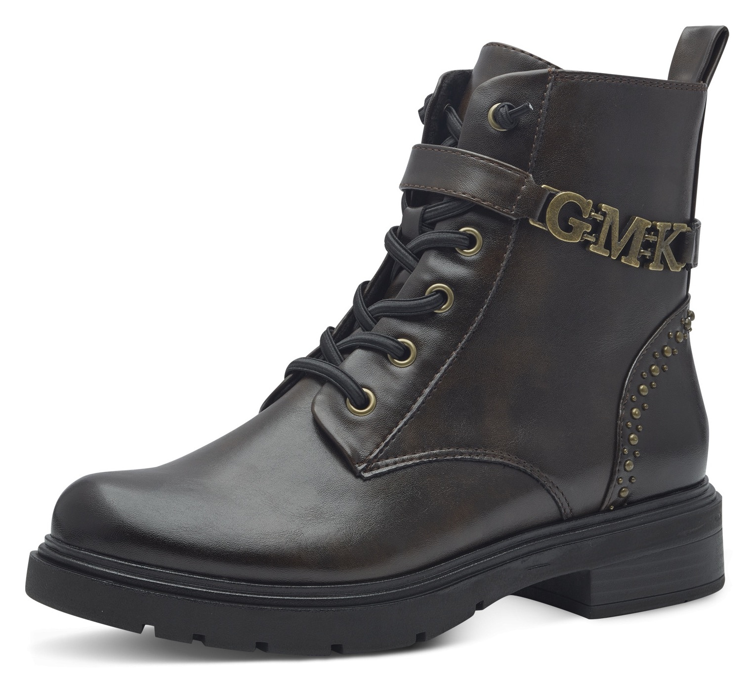 MARCO TOZZI by GMK Schnürboots »VERICO«, Blockabsatz, Schnürstiefelette, Chunky Boots mit Gummizug-Schnürung