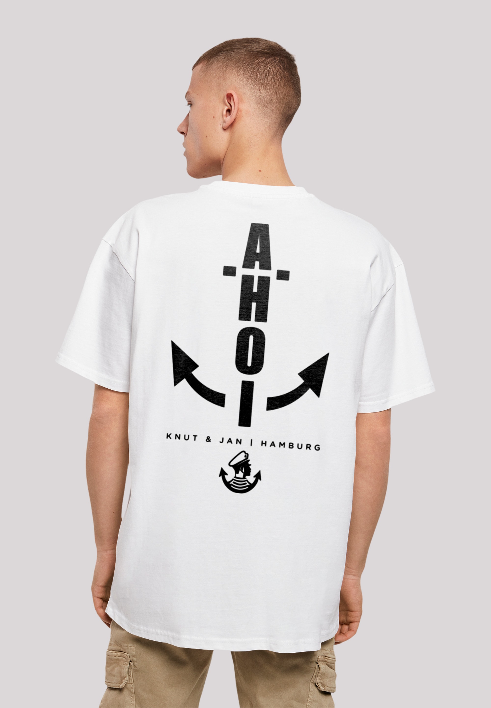 F4NT4STIC T-Shirt "Oversized T-Shirt Ahoi Anker Knut & Jan Hamburg", Print