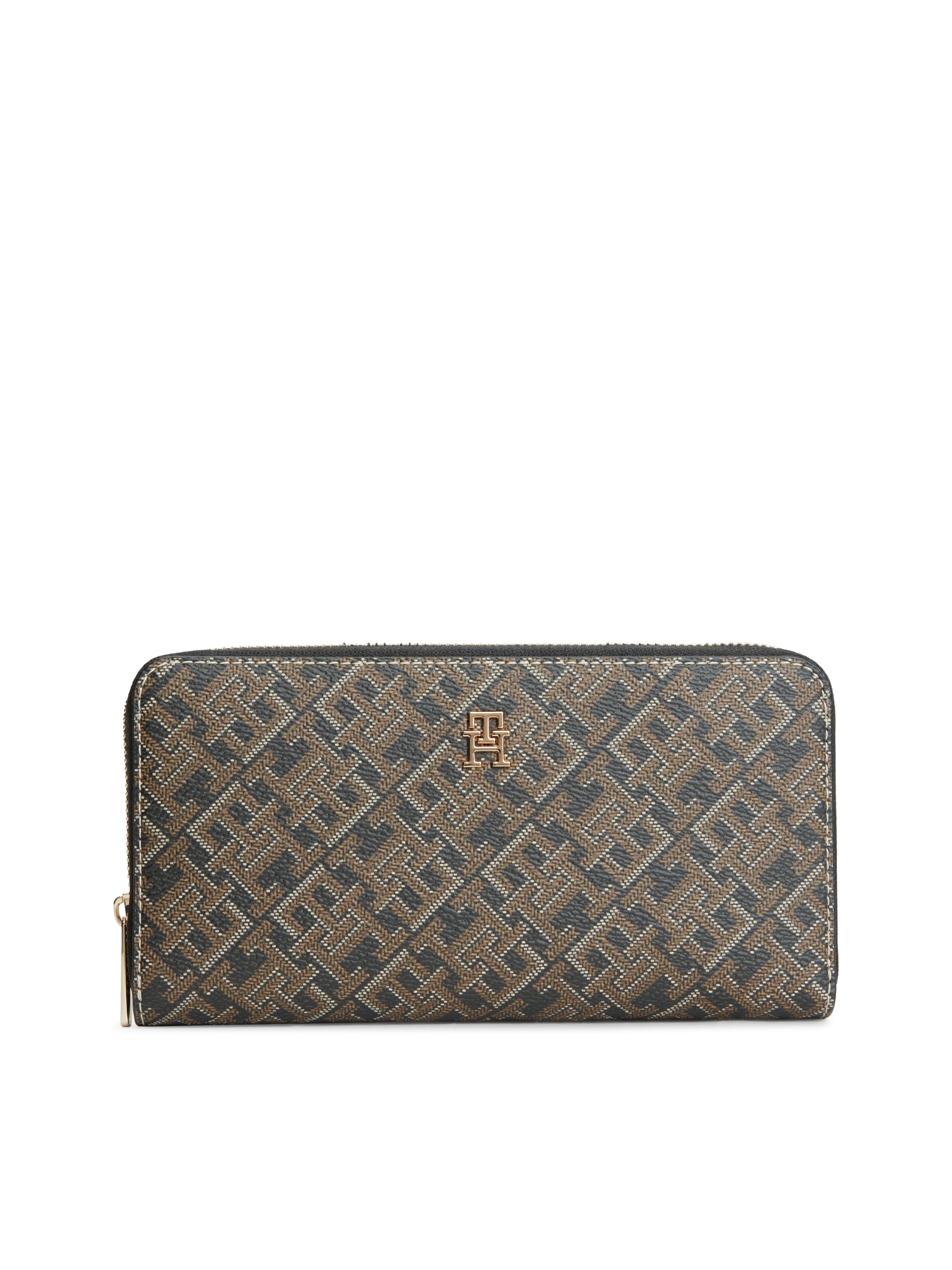 Tommy Hilfiger Geldbörse "TH ICON LRG ZA MONO PRINT" Damen Geldbeutel, Portemonnaie mit TH-Alloverdruck