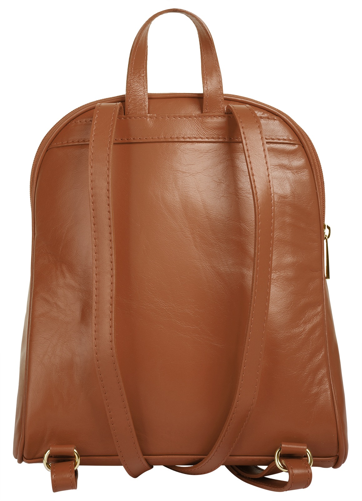 Cityrucksack CLUTY, Damen, Gr. B/H/T: 30cm x 25cm x 12cm, onesize, braun (cognac), Leder, Rindsleder, unifarben, Rucksäcke Cityrucksack, echt Leder, Made in Italy 3