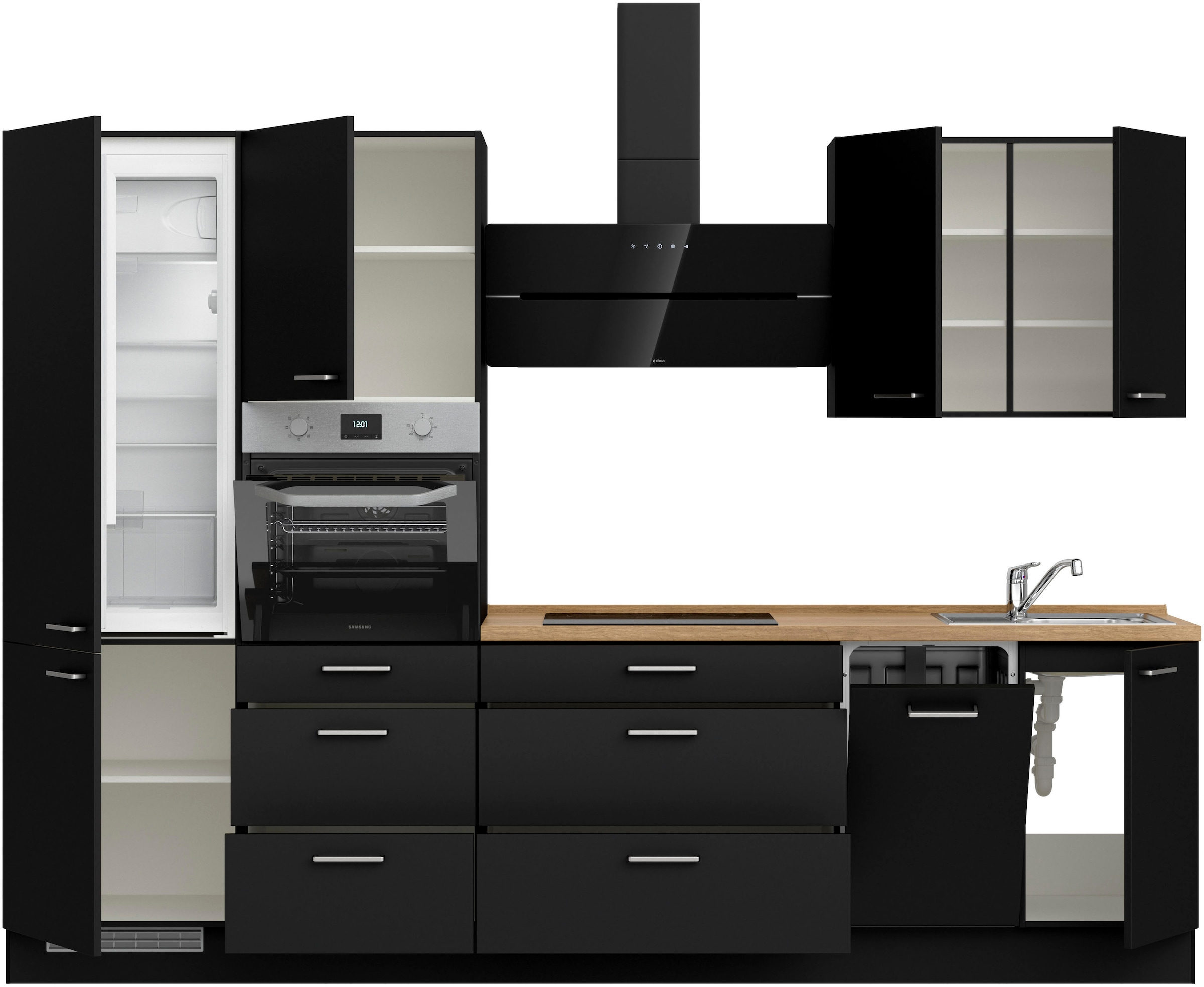 nobilia® Küchenzeile »"Touch II"«, vormontiert, Ausrichtung wählbar, Breite 300 cm, wahlw. mit E-Geräten