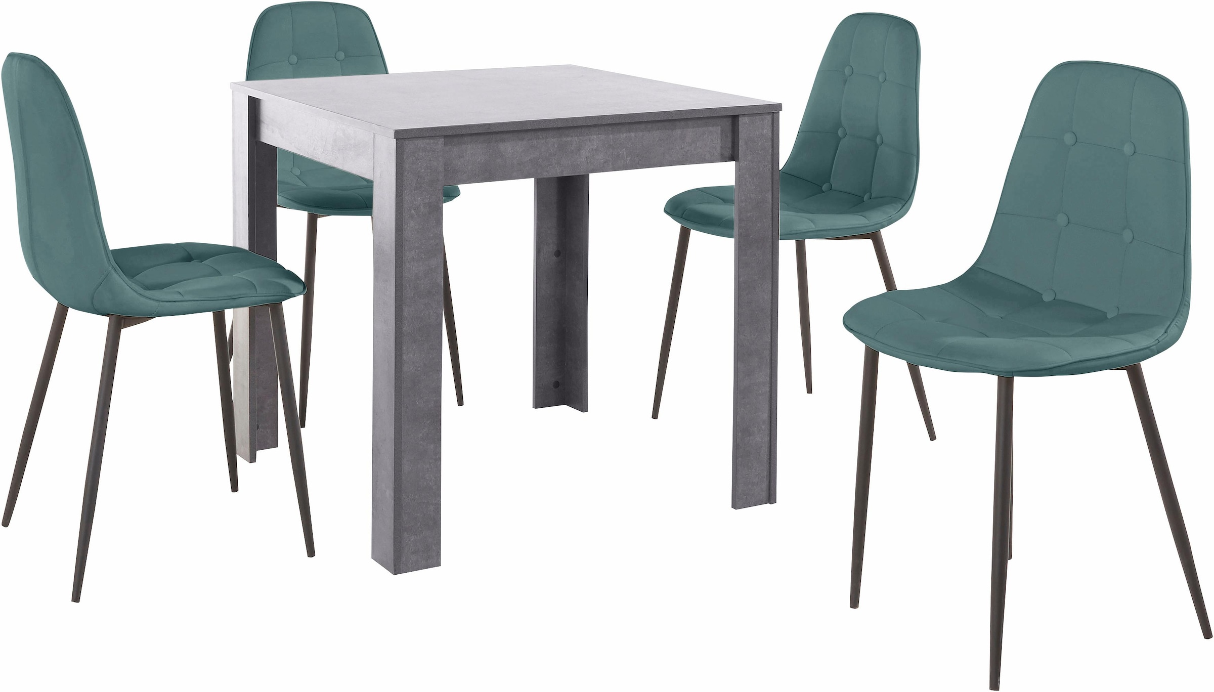 INOSIGN Essgruppe Set, 5 Stk. tlg. mit Esstisch 80 cm breit