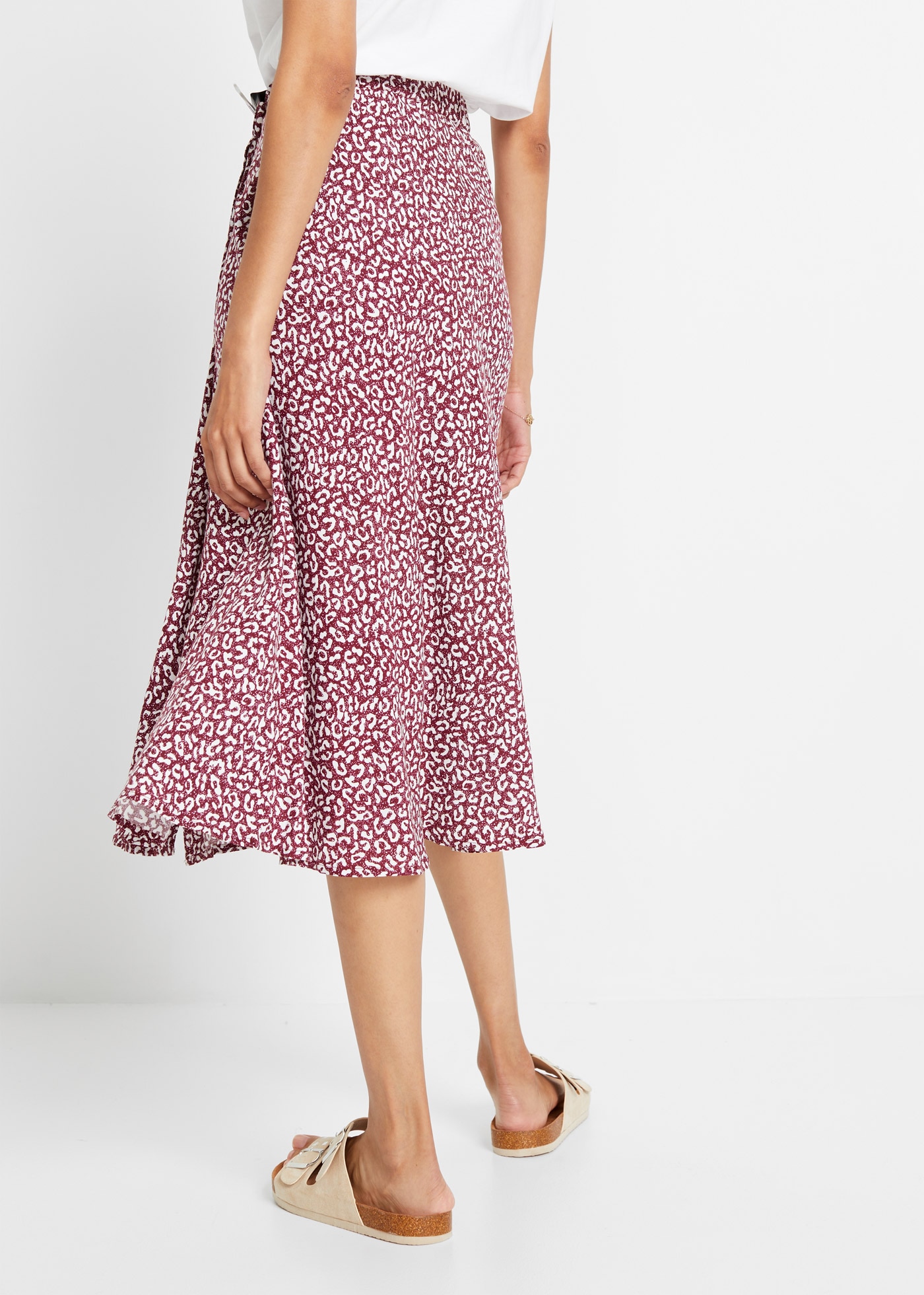 bonprix Sommerrock aus Viskose, ausgestellte Passform, grafisches Muster, mit Gummizug