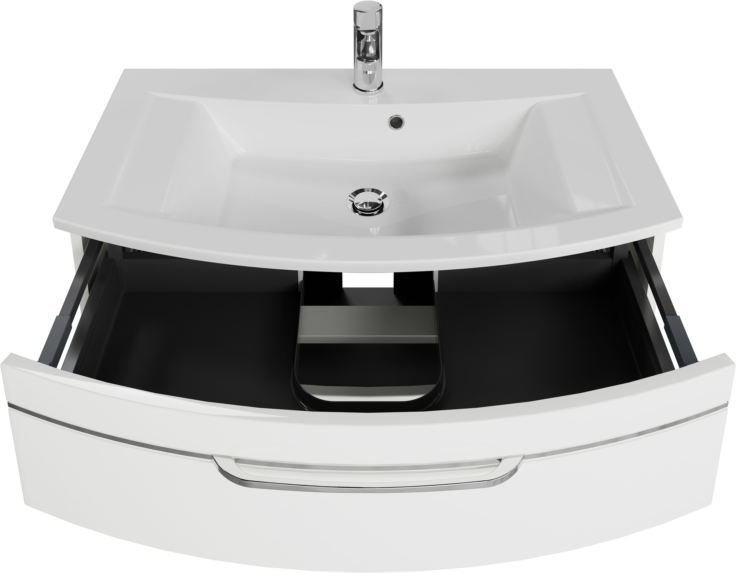 Thumbnail - Saphir Waschtisch "Serie 7045 Mineralmarmor-Waschtisch und Unterschrank, 91 cm breit" Waschplatz mit 2 Schubladen, Badmö...