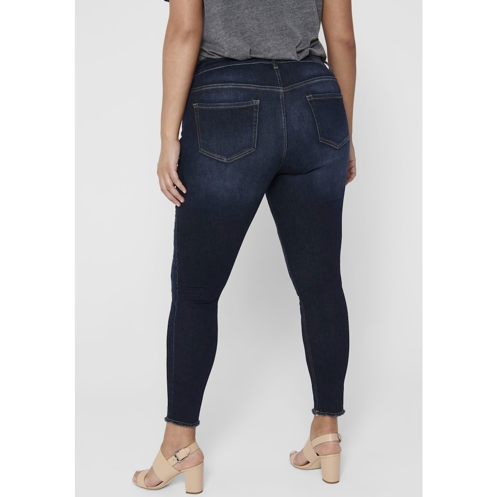 ONLY CARMAKOMA Skinny-fit-Jeans »CARWILLY REG SK ANK JNS«, in washed-out Optik