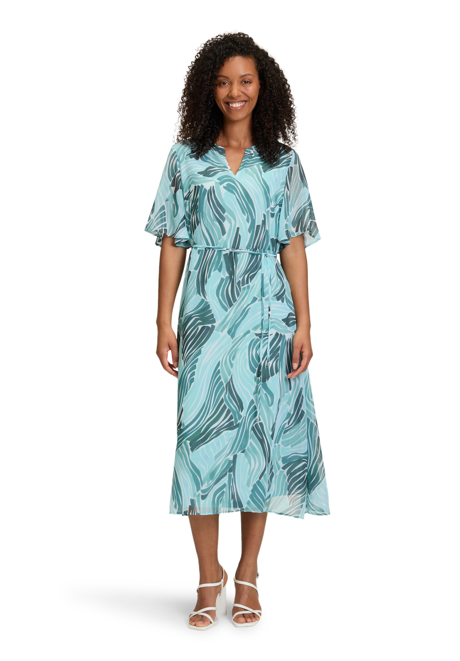 Betty&Co Chiffonkleid "Damen Sommerkleid Chiffonkleid mit Flügelärmeln" Ohn günstig online kaufen