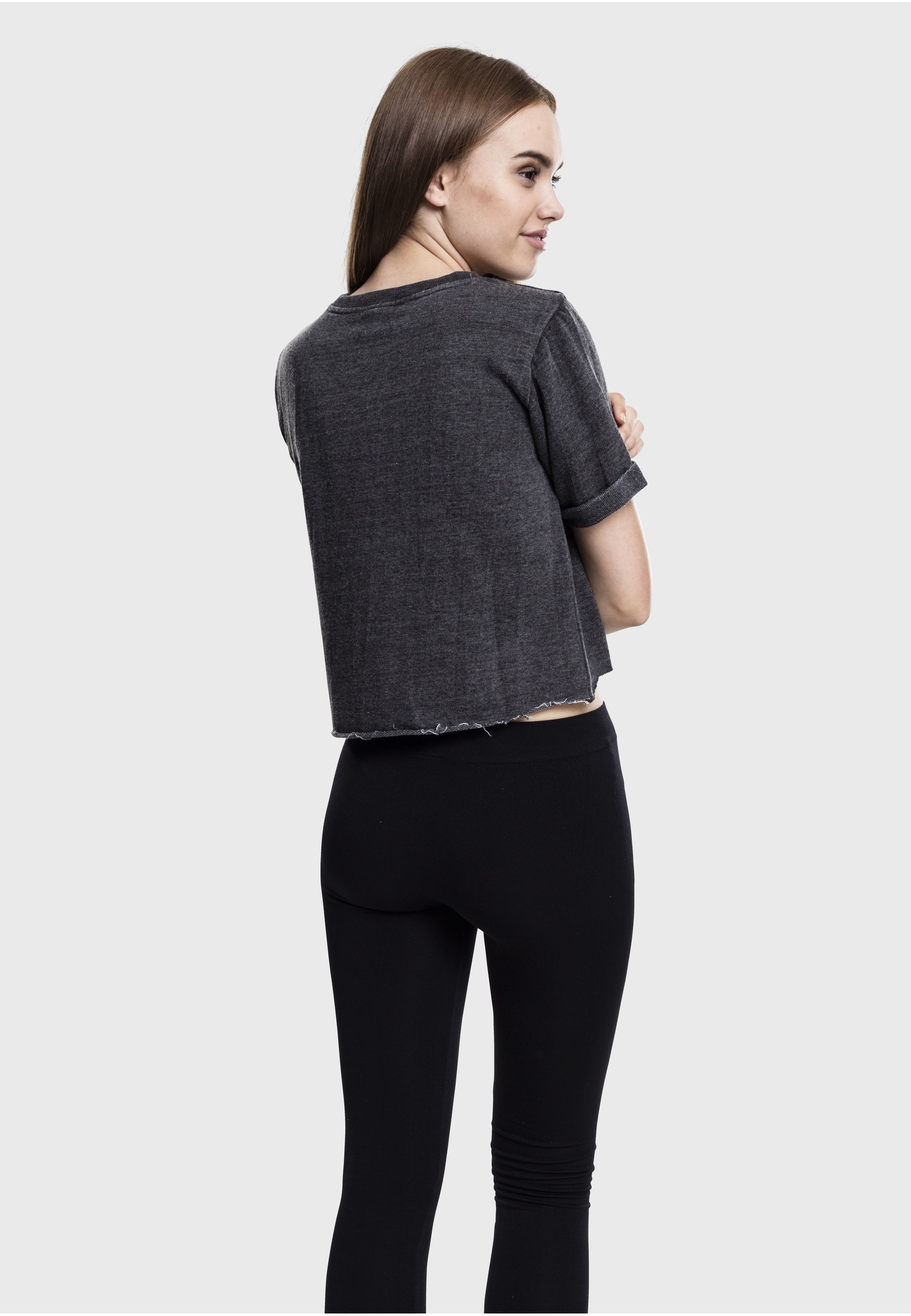 URBAN CLASSICS Sweatshirt »Urban Classics Damen Ladies Cropped Burnout Short Sleeve Crew«, 1
