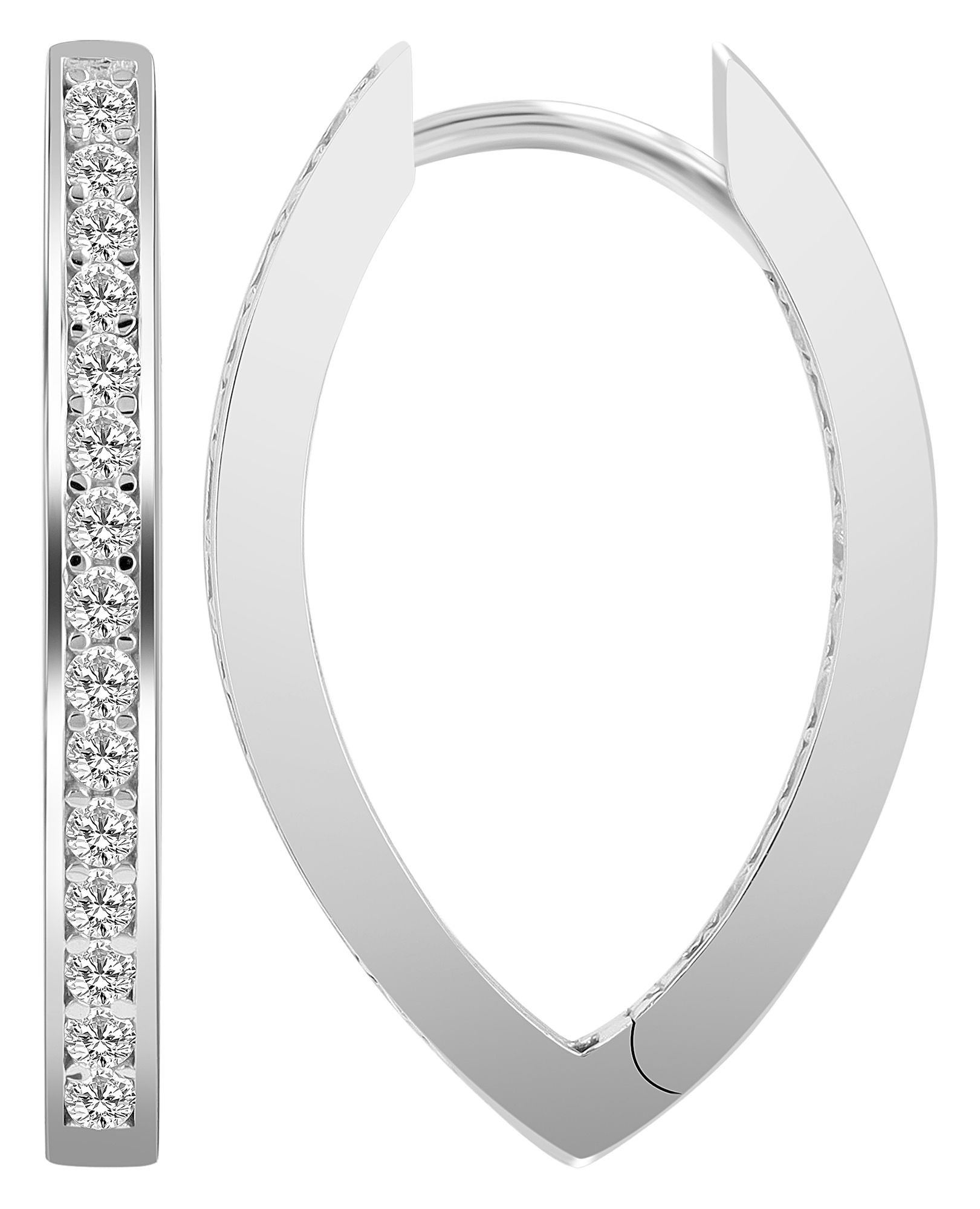 Adelia´s Paar Creolen "Ohrringe – Creole aus 925 Silber mit Zirkonia" Ein stilvolles Geschenk für besondere Momente