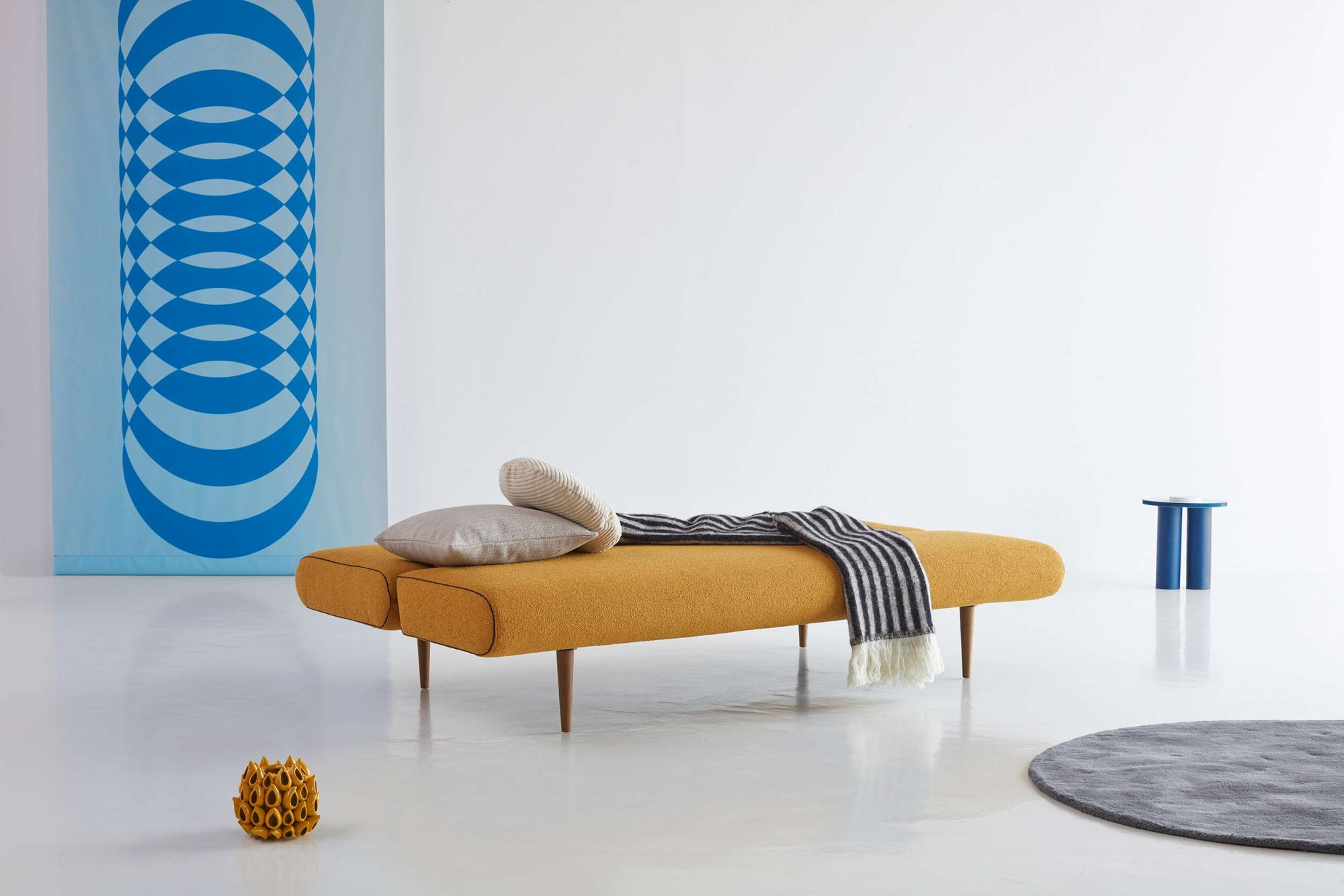 INNOVATION LIVING ™ Schlafsofa »Unfurl Bettsofa, super Strukturstoff, Gästebett, Breite 200cm« 3-stufig klappbar, Teddy Stoff, Braun, als Dauerschläfer geeignet