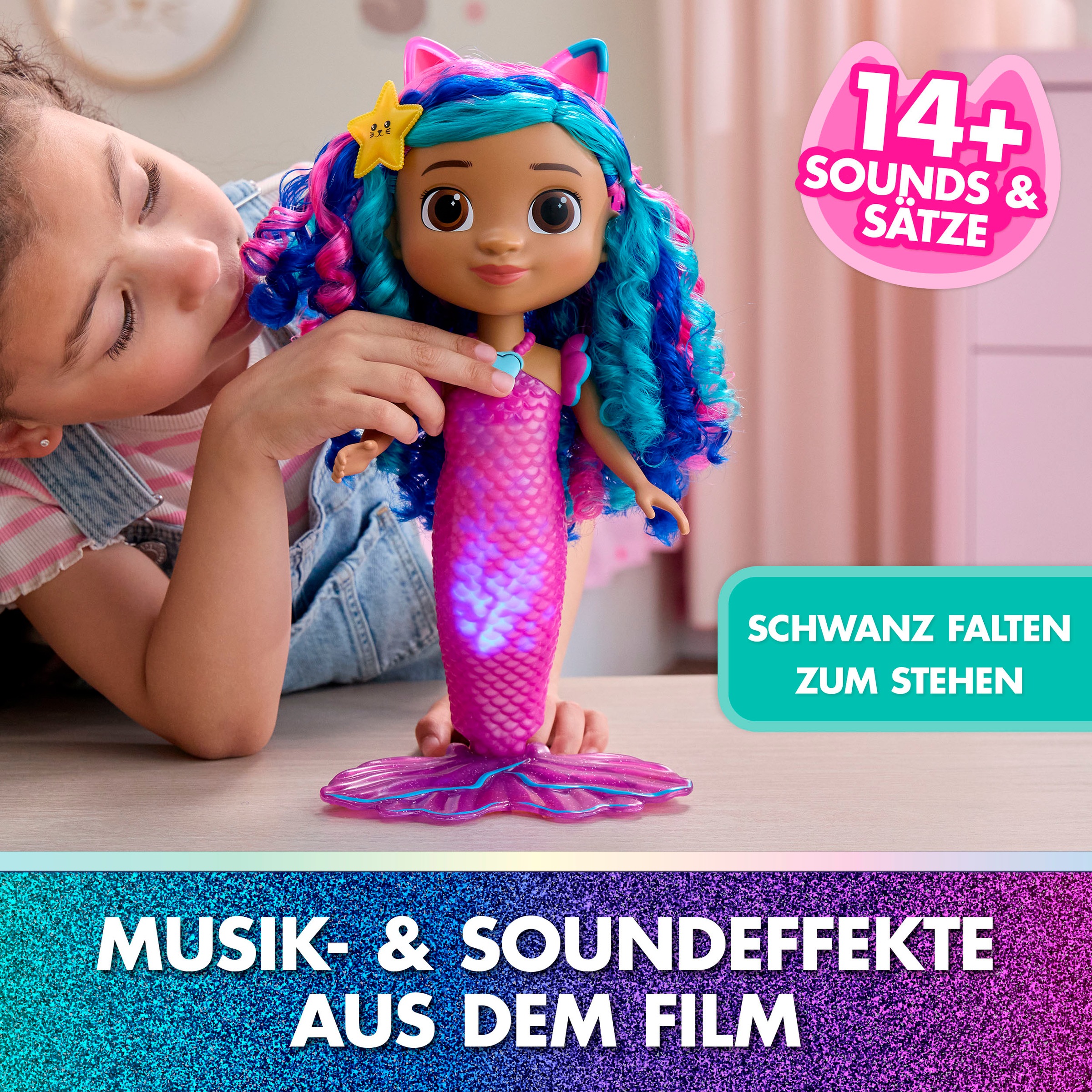 Spin Master Meerjungfrauenpuppe »Gabby’s Dollhouse: Der Film – Sing & Shine Meerjungfrau Gabby« mit Licht und Sound