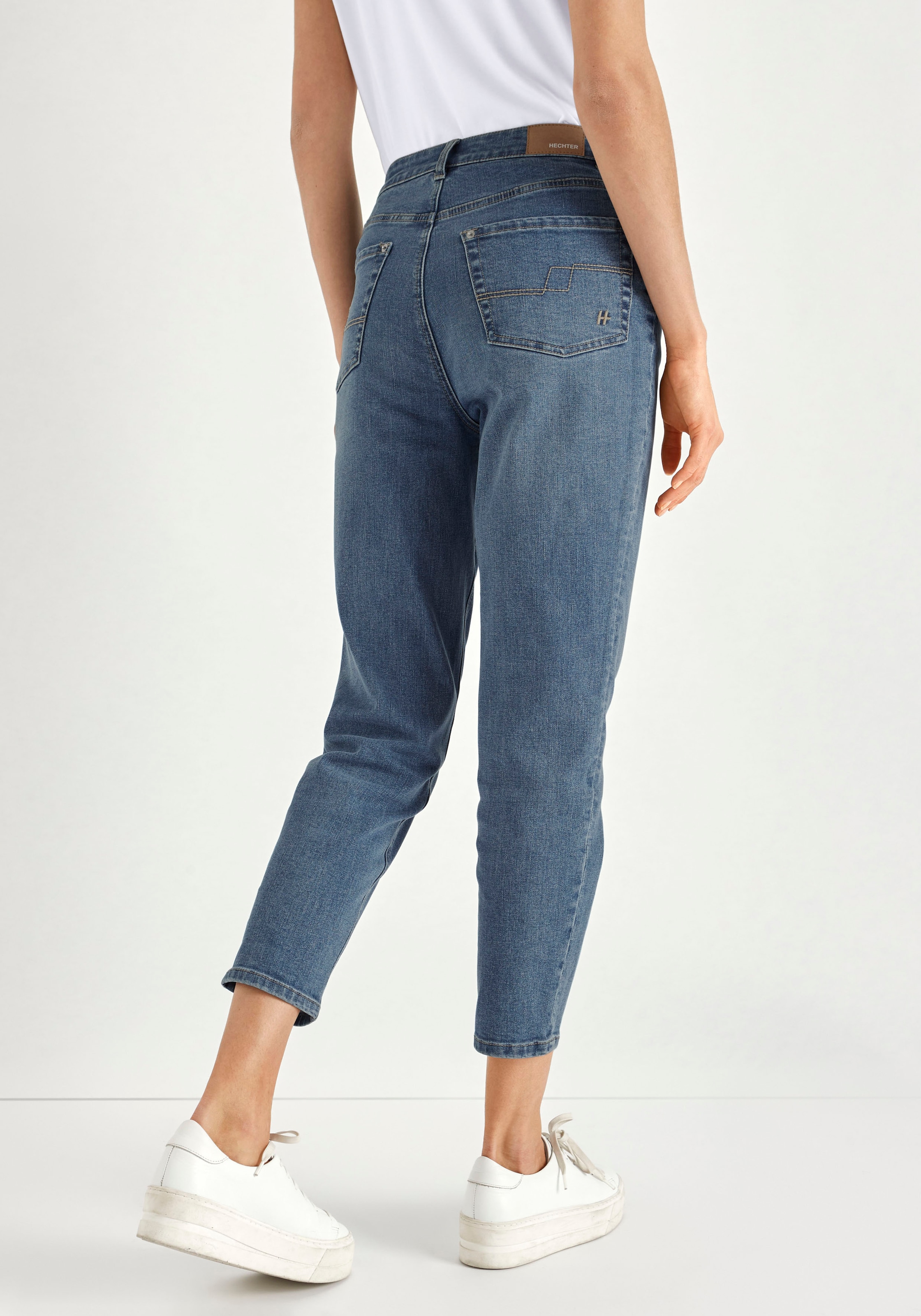 HECHTER PARIS Mom-Jeans, hohe Leibhöhe, knöchelfrei, mit Gürtelschlaufen günstig online kaufen