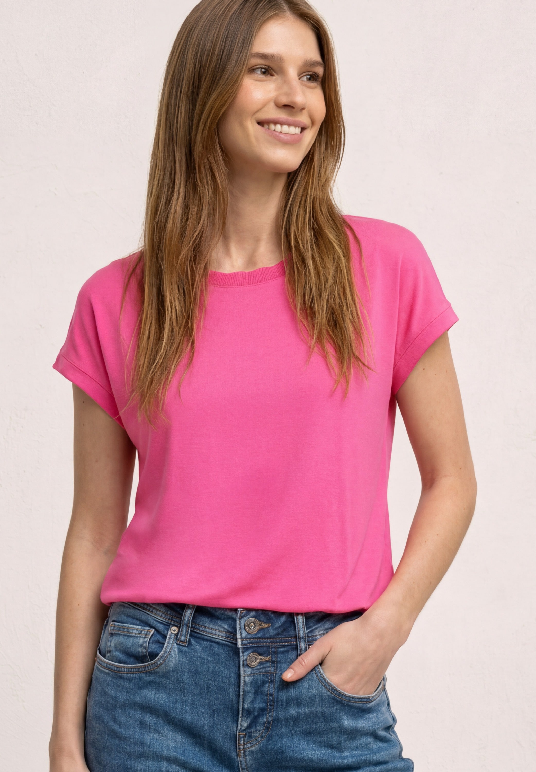 STREET ONE T-Shirt mit U-Boot-Ausschnitt