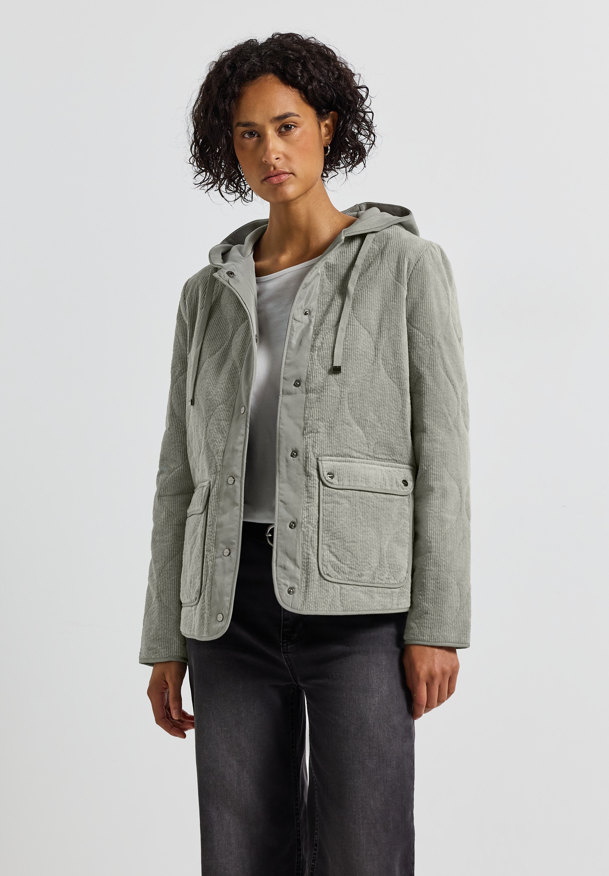 STREET ONE Cordjacke, mit Kapuze, in Cord-Optik günstig online kaufen
