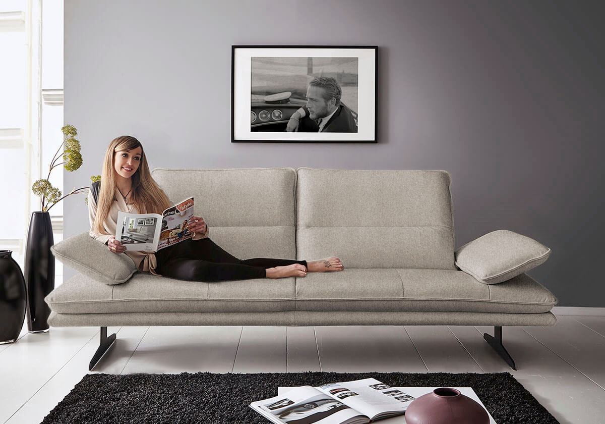 W.SCHILLIG 2,5-Sitzer "broadway, Designsofa mit tollem Sitzkomfort" Sitztiefenverstellung, Kopfteil- & Seitenteilverstellung, Breite 236cm
