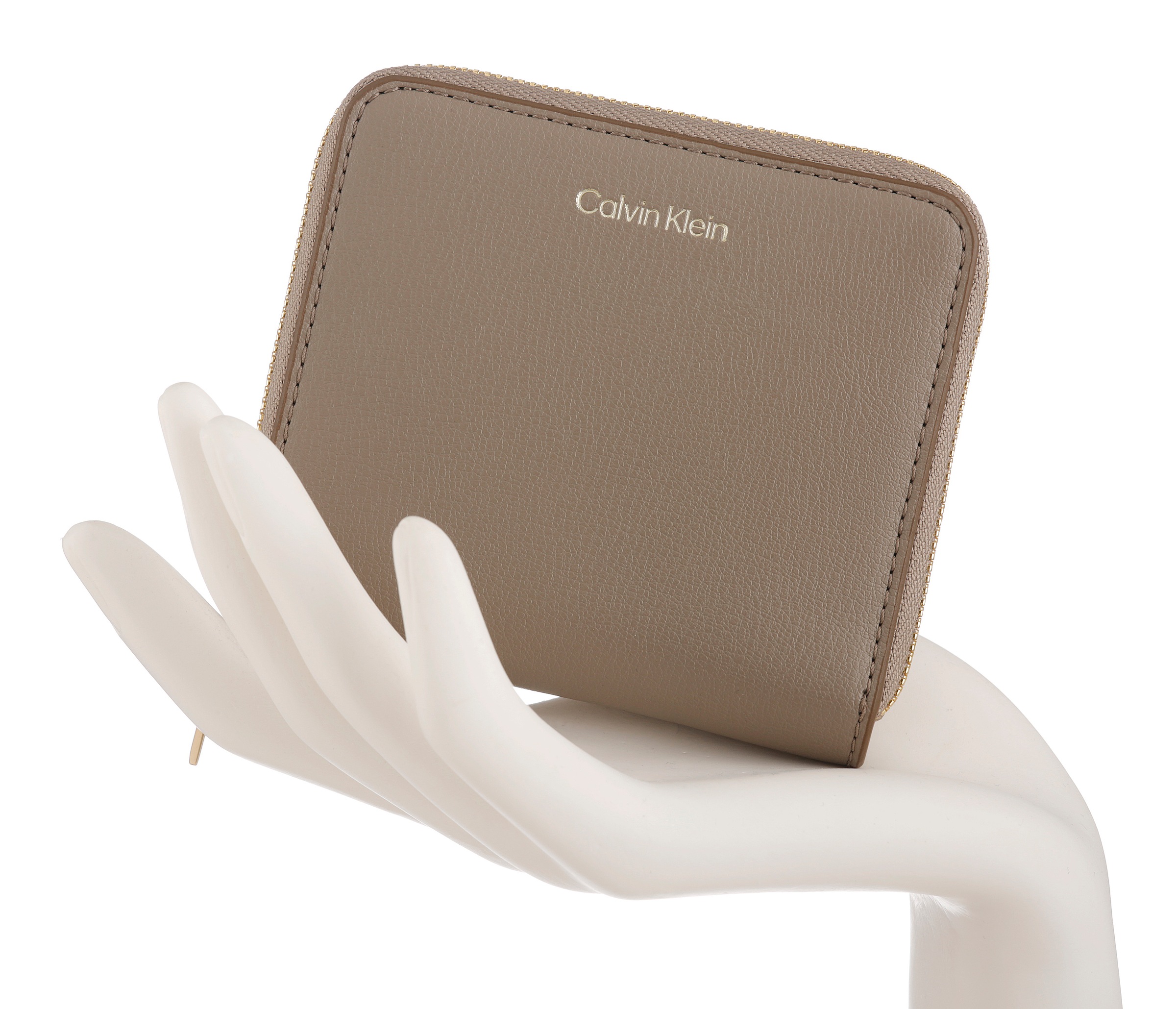 Calvin Klein Geldbörse "FOIL LOGO MEDIUM ZIP AROUND" Damen Portemonnaie, Ge günstig online kaufen