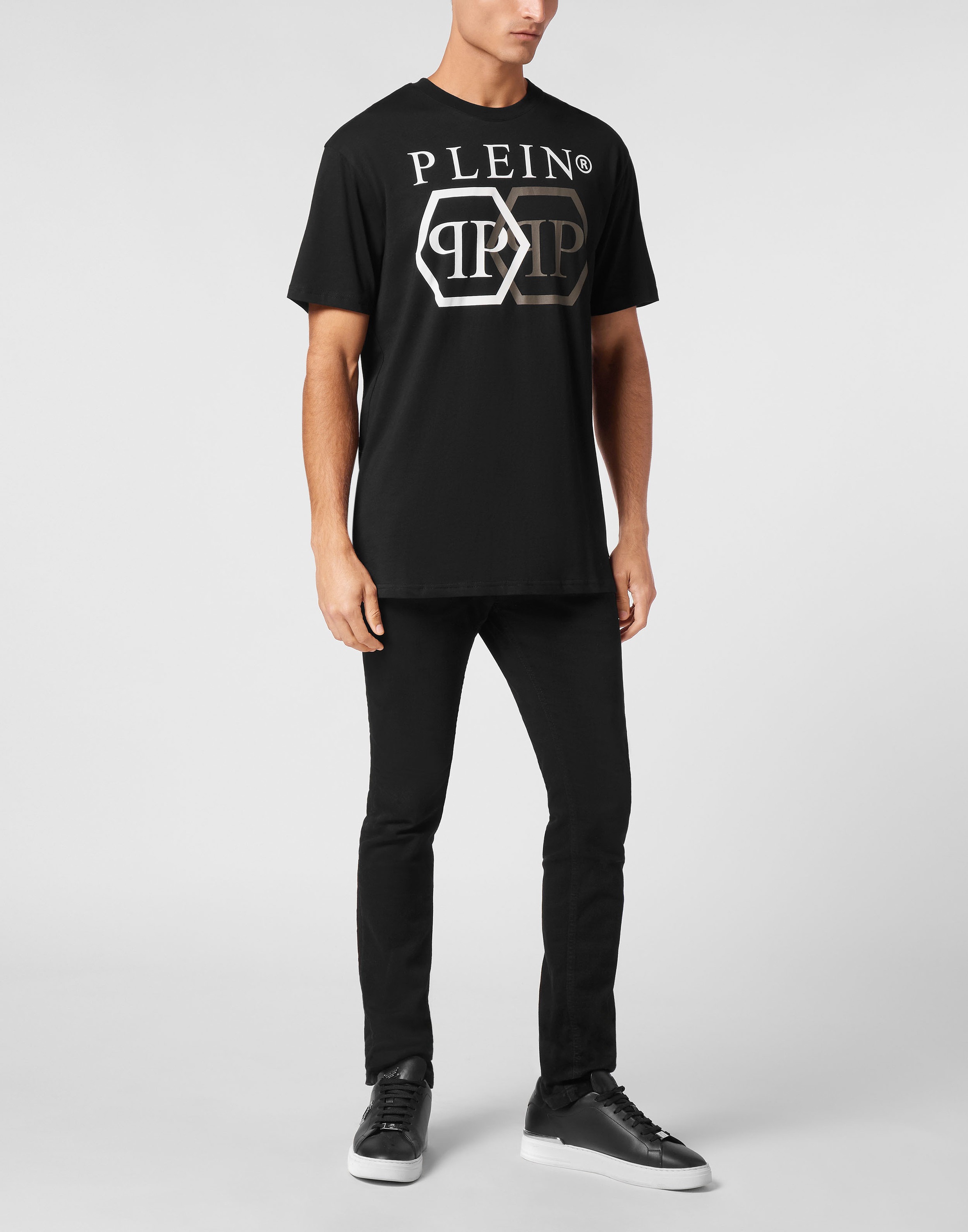 PHILIPP PLEIN T-Shirt »Hexagon Mit Schmucksteinen«