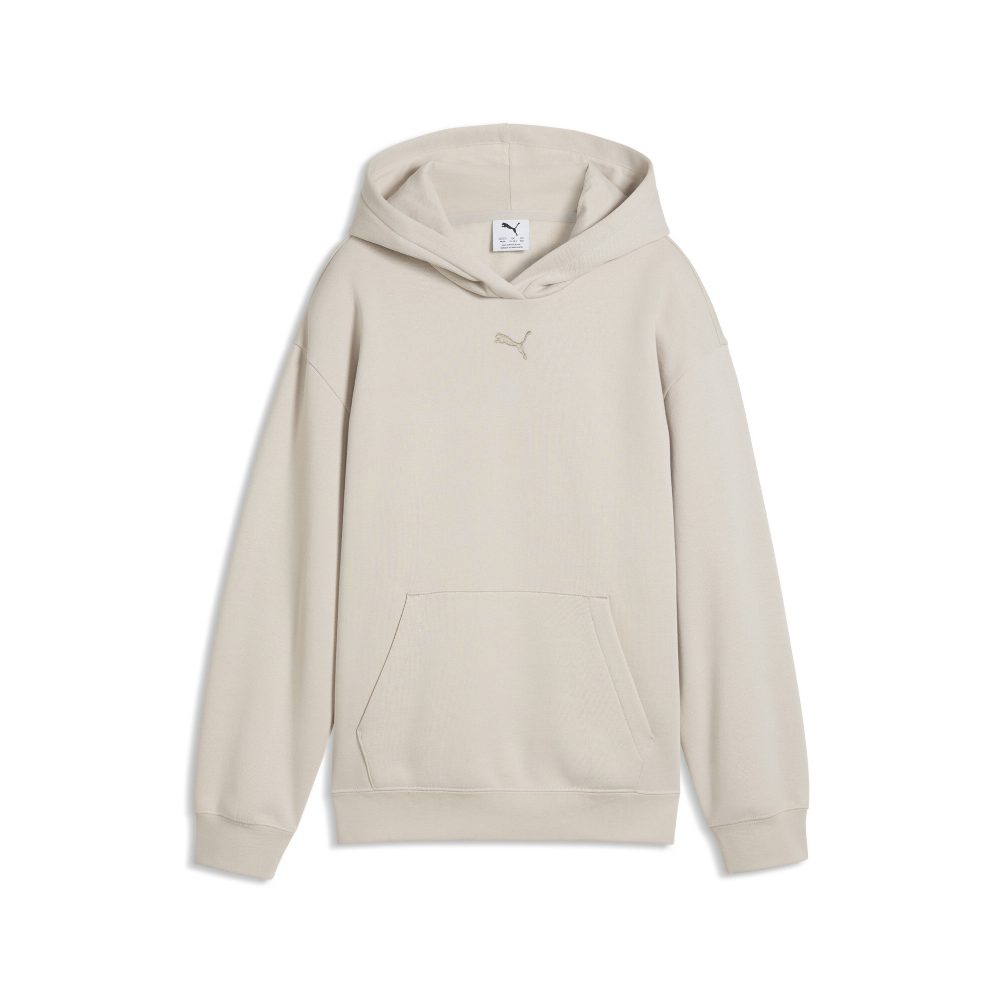 PUMA Kapuzensweatshirt "ESS CENTERED CAT LOGO RELAXED HOODIE FL G", mit Kapuze, mit angesetztem Bündchen
