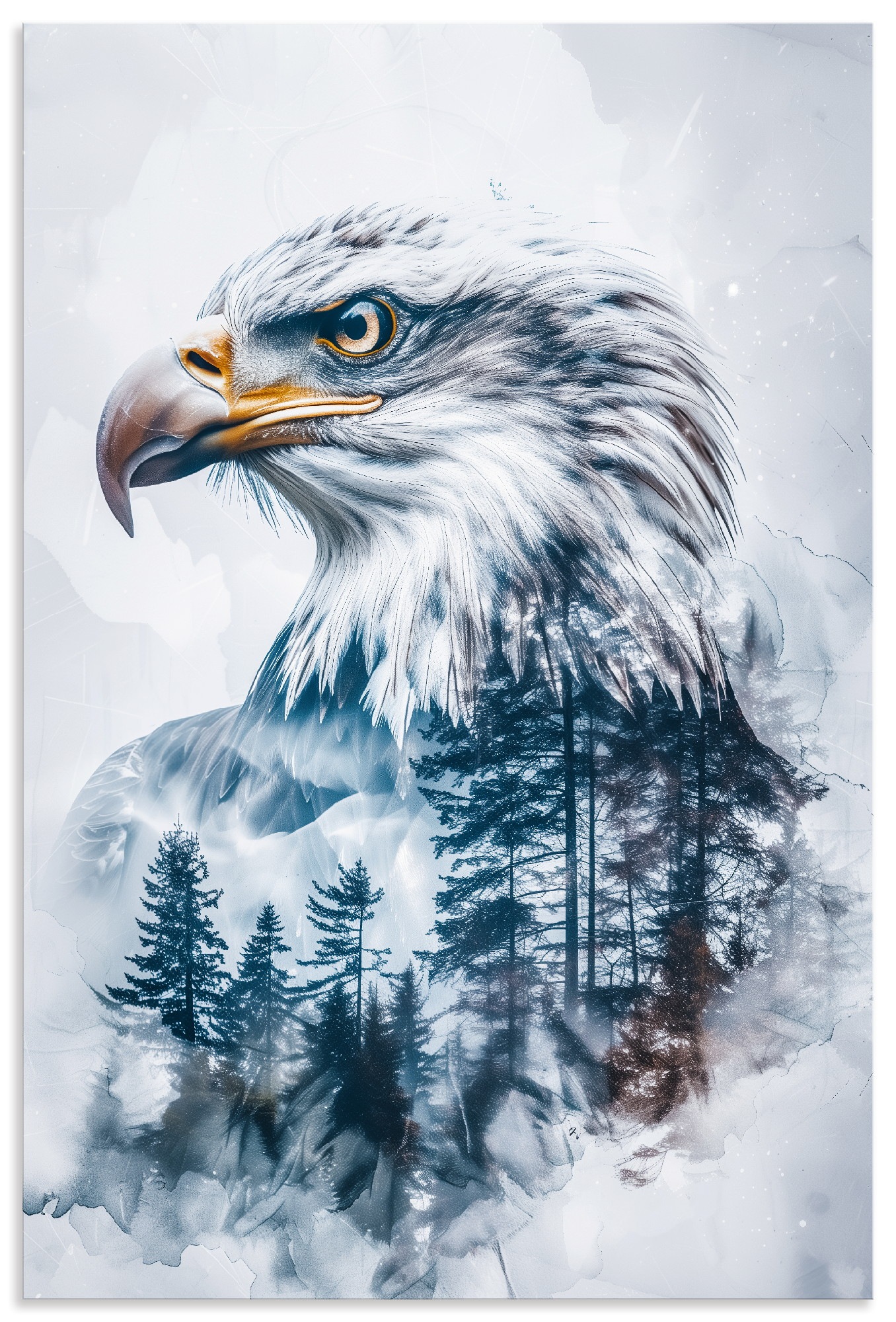 Wandbild ARTLAND, B:60cm H:90cm T:1cmfarbe bild(er): blau, Alu Dibond, Wohnzimmer, Bilder, "Weißkopfadler", als Alubild, Leinwandbild, Poster,