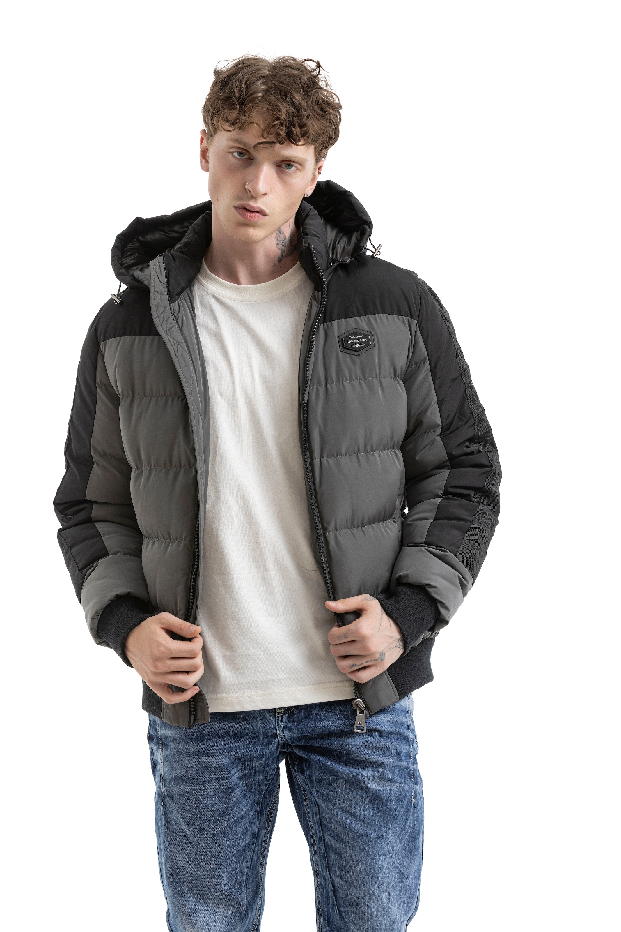 Cipo & Baxx Steppjacke mit Kapuze
