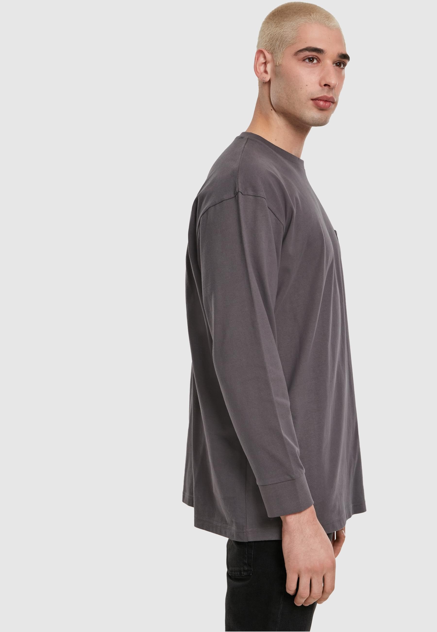URBAN CLASSICS Longpullover »Urban Classics Herren Neon Logo Boxy Pocket LS«, (1 tlg.)