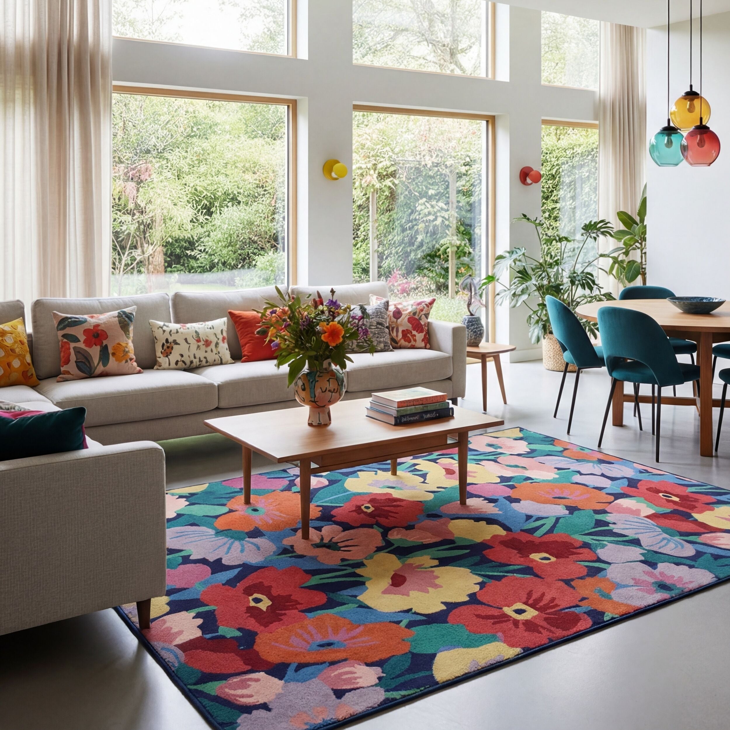 FLAIR RUGS Teppich "CUT OUT FLORAL" rechteckig 8 mm Höhe