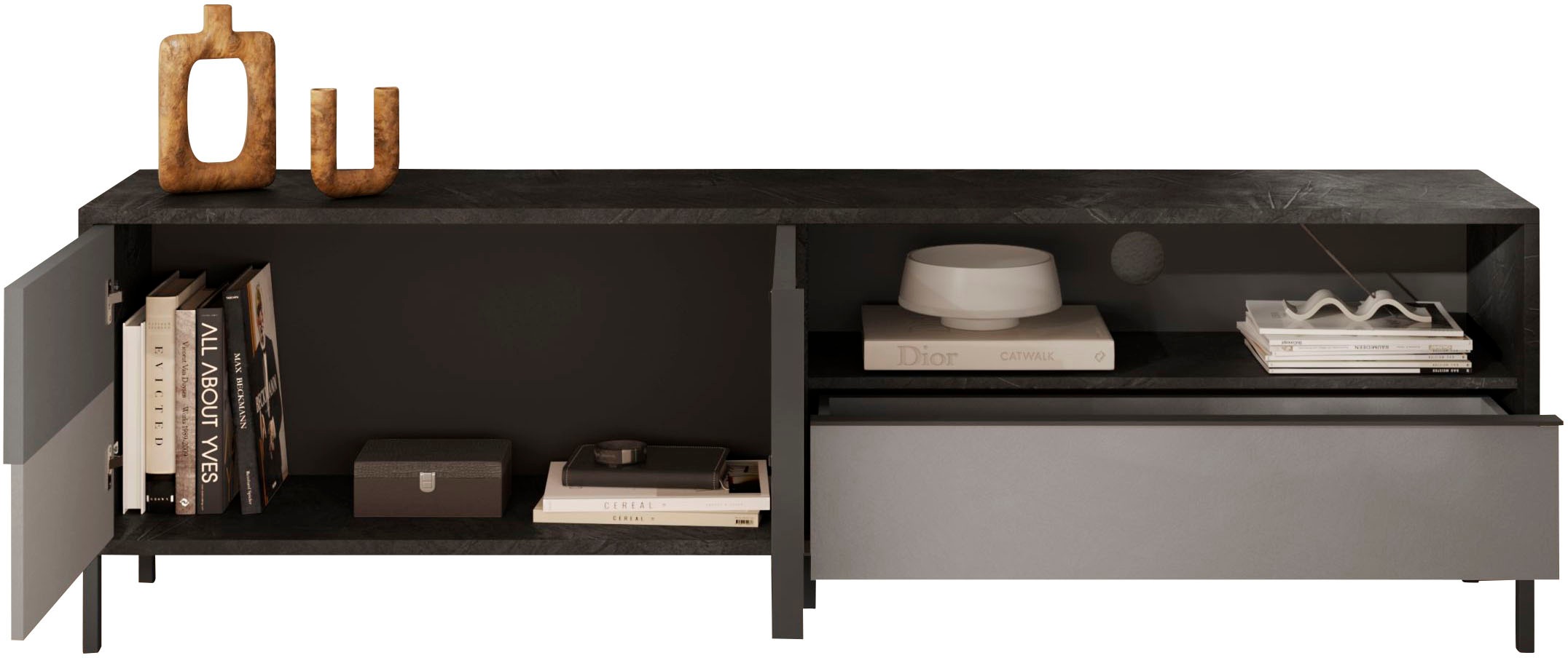 Home affaire Lowboard "Everest Breite 206 cm, TV-Board mit 2 Türen u. 1 Sch günstig online kaufen