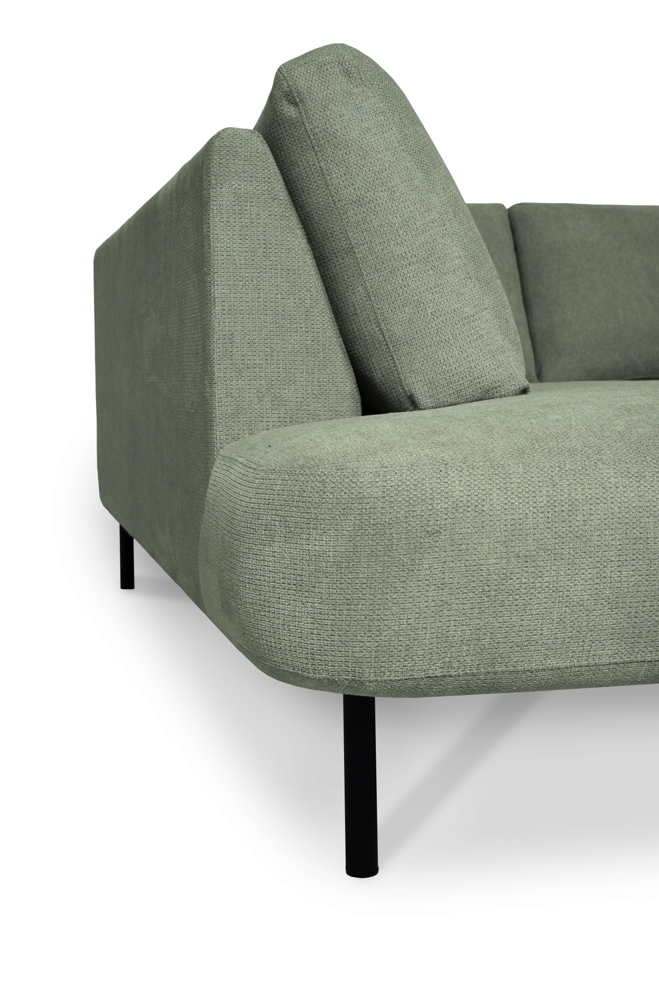 Places of Style Wohnlandschaft »Cesola«, in weichem Chenille-Stoff, Breite 327 cm, mit schwarzen Metallfüßen