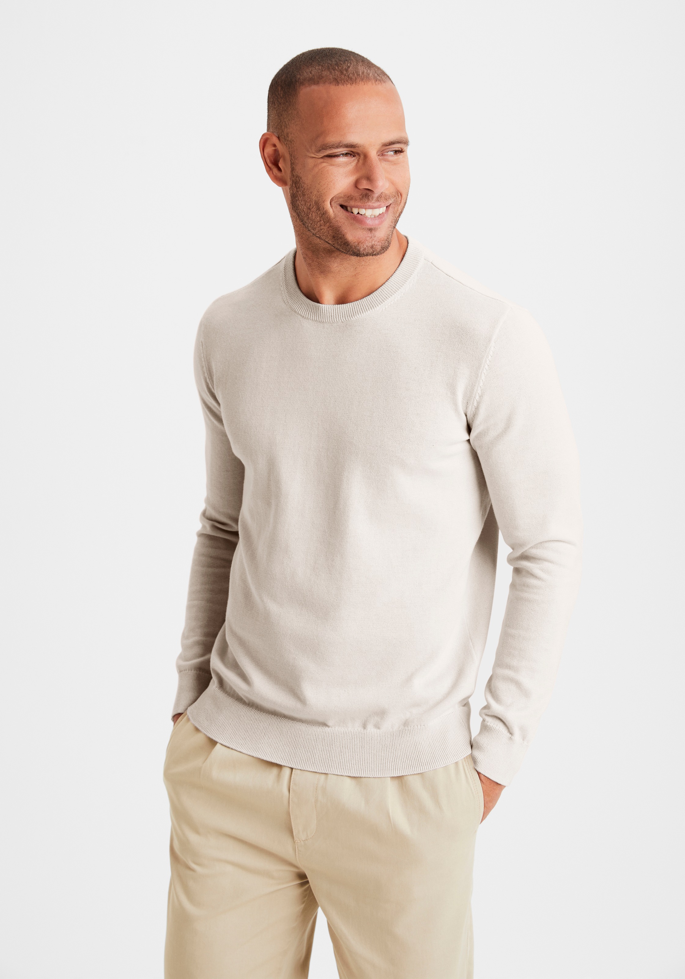 Thumbnail - H.I.S Strickpullover Regular Fit, Langarm, Pullover aus Feinstrick, Baumwollmischung
