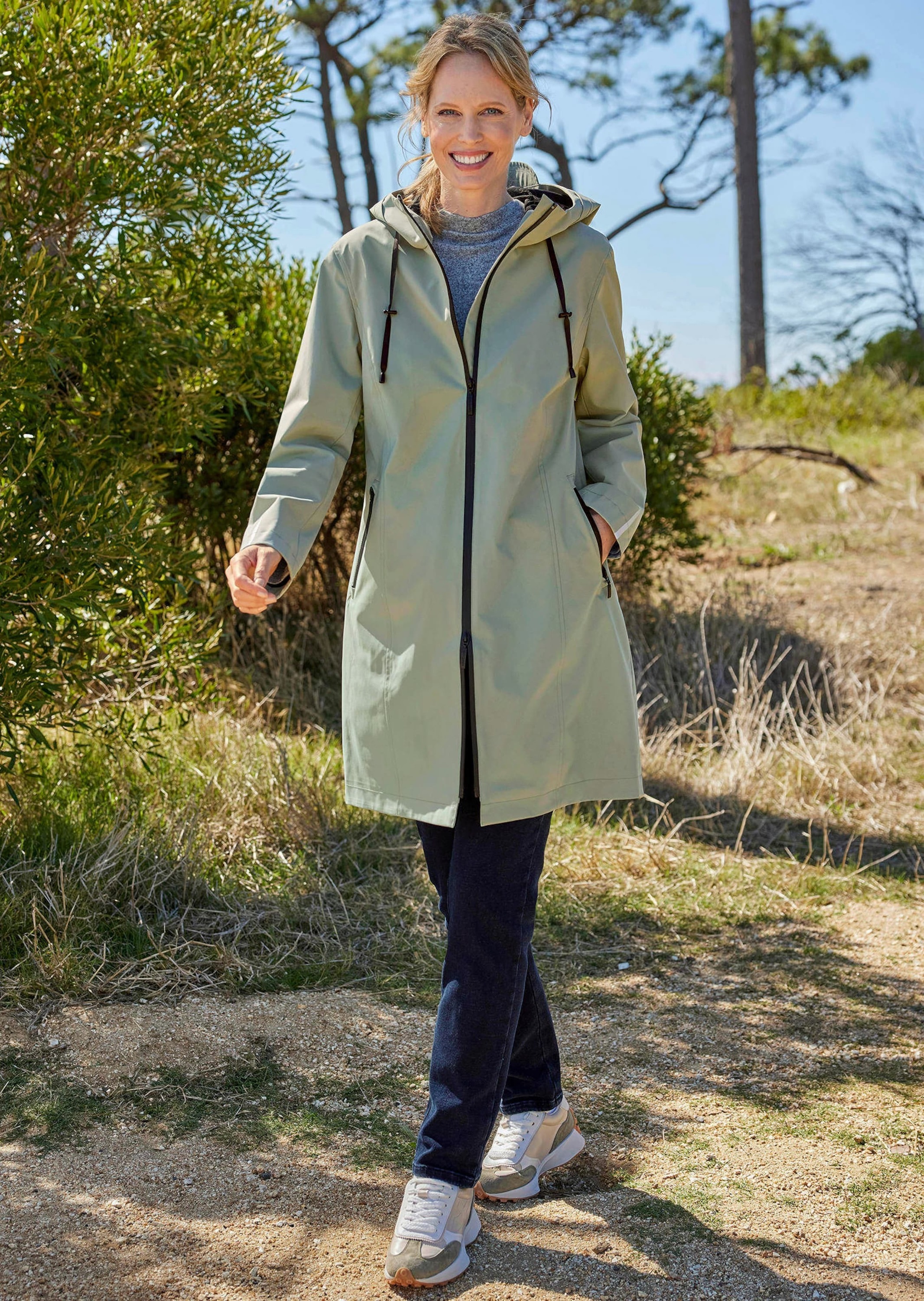 Thumbnail - GOLDNER Funktionsjacke "Wetterfeste Regenjacke mit Kapuze" 2-Wege-Reißverschluss