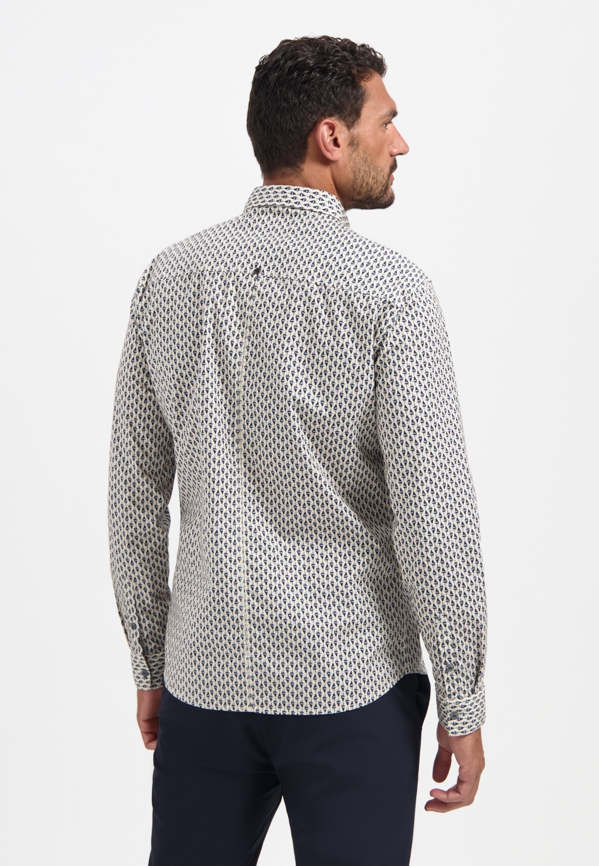 NO EXCESS Langarmhemd "No Excess Stretchhemd mit Print Shirt Stretch Allove günstig online kaufen
