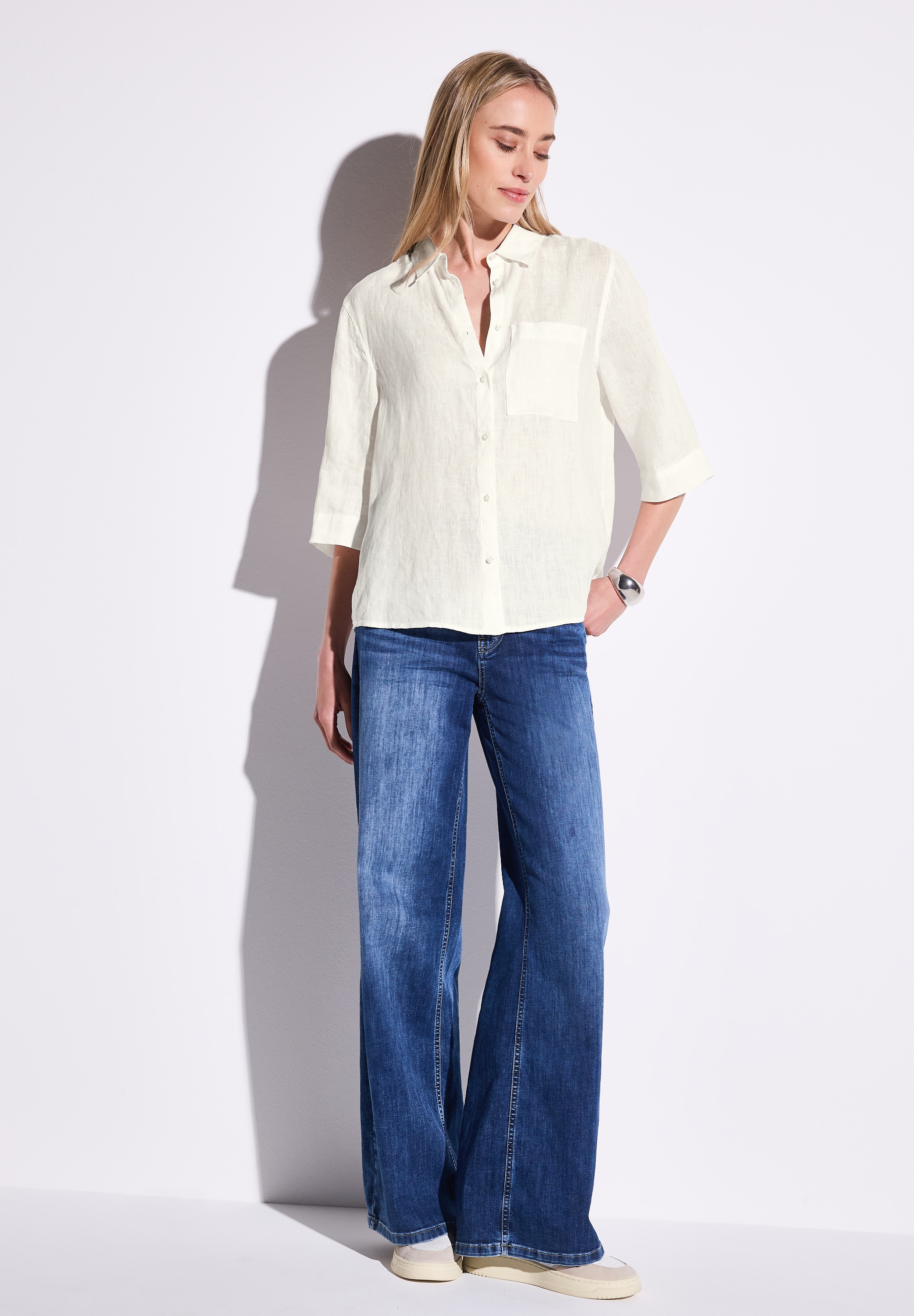 STREET ONE Klassische Bluse, mit Brusttasche