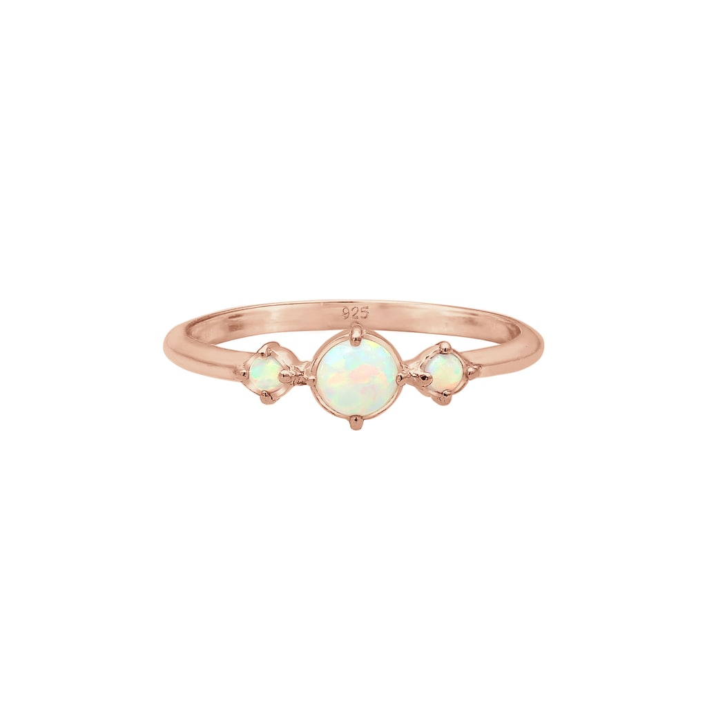 Elli Fingerring »Opal Rund Trio Vintage 925er Silber«