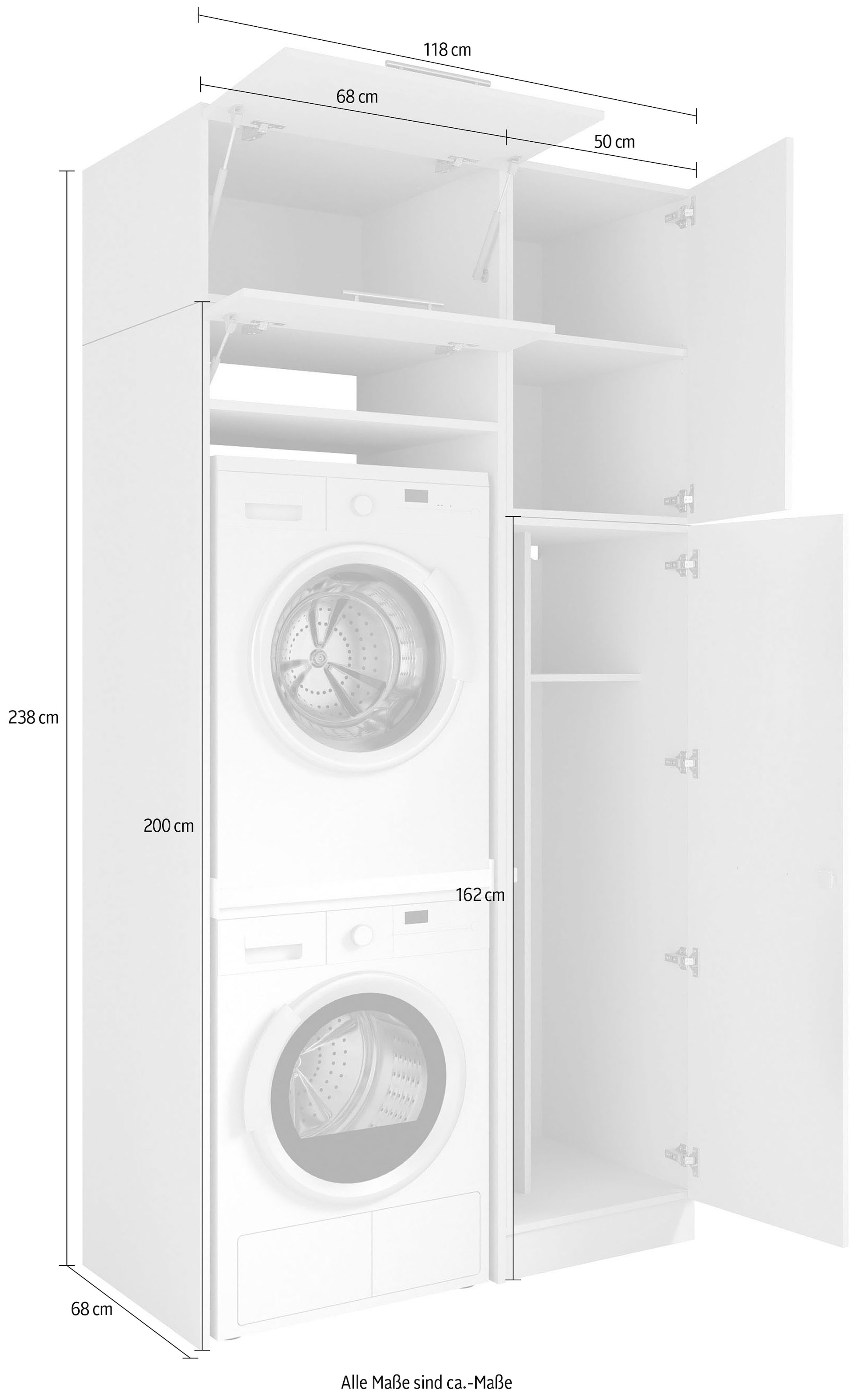 Laundreezy Mehrzweckschrank-Set »Laundreezy, 4-tlg. Mehrzweckschrank-Set B/H/T 118/238/68 cm« 4 Stk. tlg.