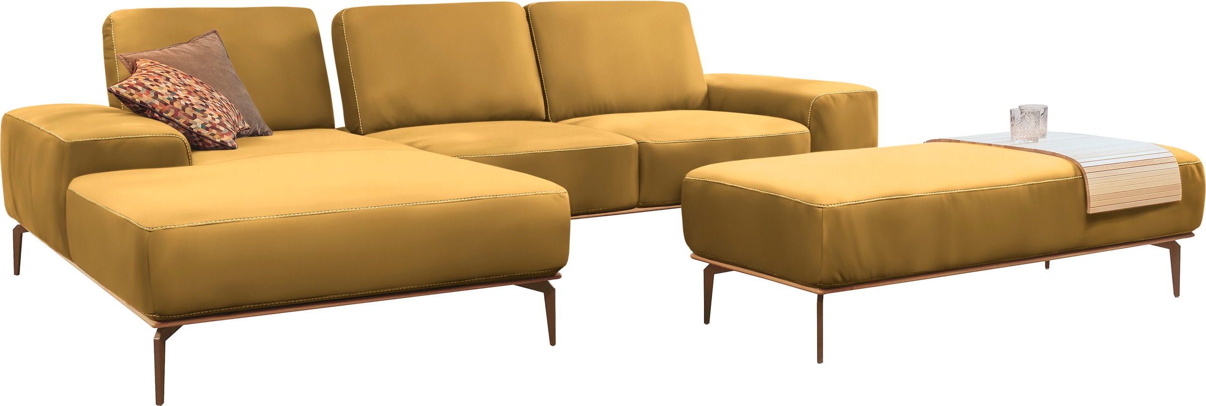 W.SCHILLIG Ecksofa "run, Designsofa mit tollem Sitzkomfort, L-Form" mit Hol günstig online kaufen