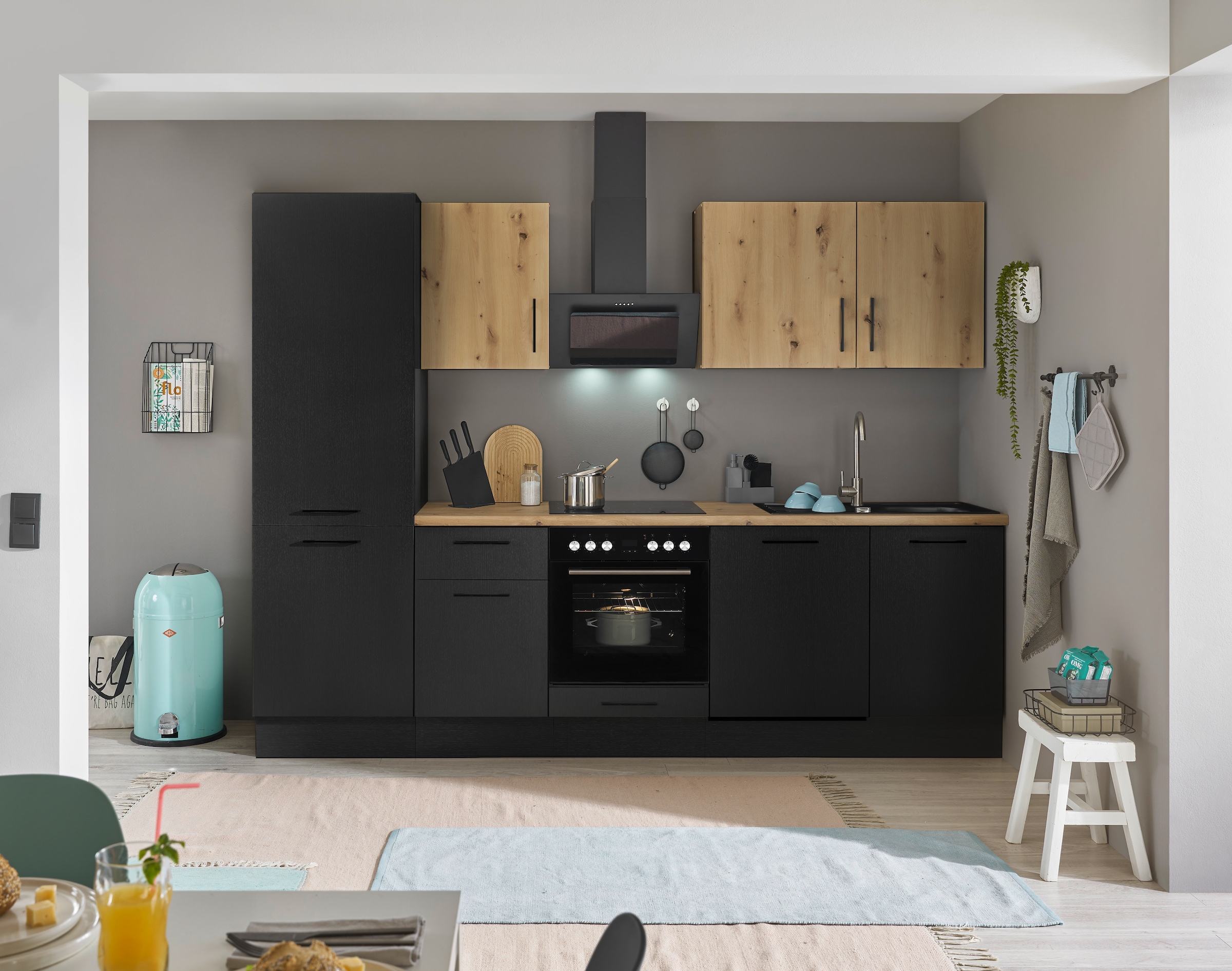 BASIC by Balculina Küchenzeile »Turin«, Breite 280 cm, wahlweise mit E-Geräten