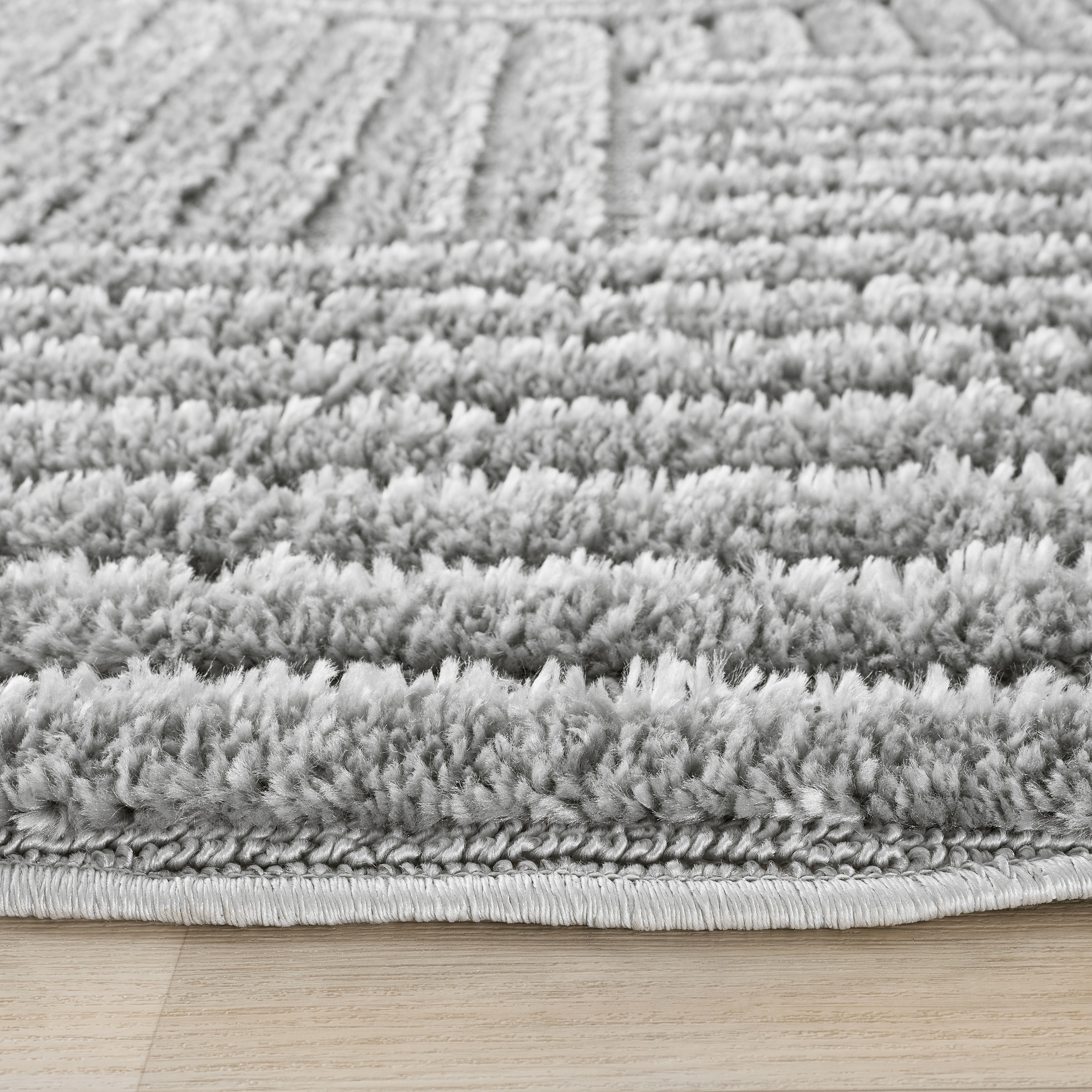 OTTO home Teppich »Jonne, Boho-Design, Scandi, Designteppich« rund 20 mm Höhe Hoch-Tief, 3D Optik, skandinavischer Stil, Wohnzimmer, Schlafzimmer