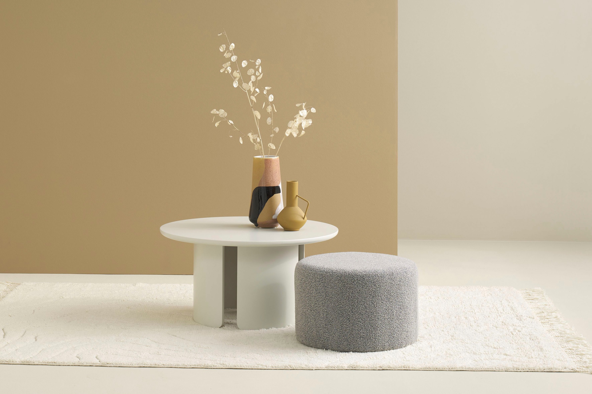 SCHÖNER WOHNEN-Kollektion Polsterhocker "ALVIK" 1 Stk. tlg. Bezug Bouclé, ideal als Ergänzung zu MOLDE und TROMS