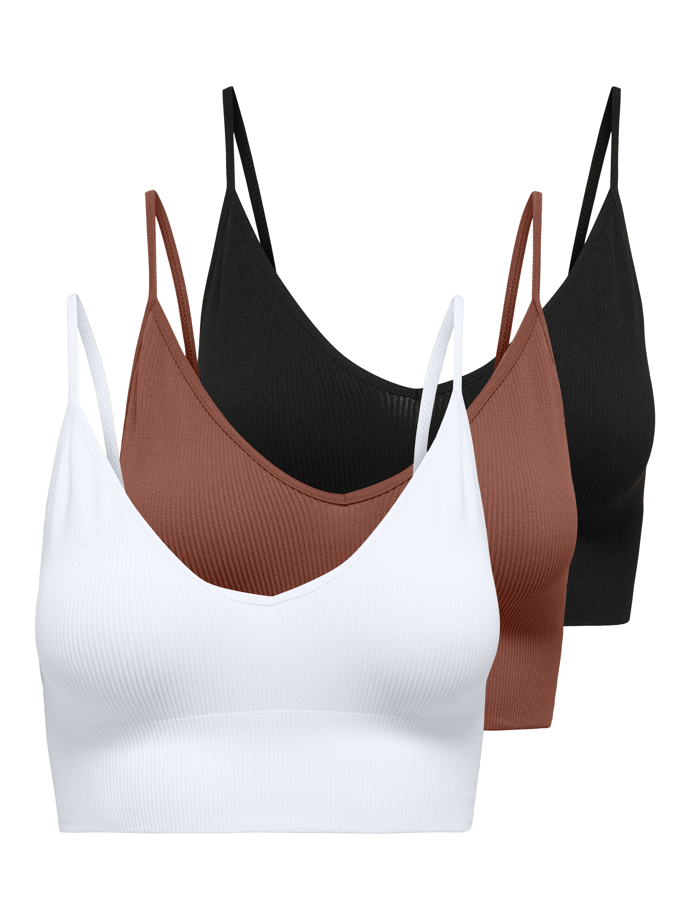 ONLY Bustier "ONLVICKY RIB S-L V-NECK 3-PACK TOP NOOS" Packung, 3 Stk. figu günstig online kaufen