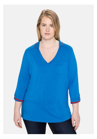 Sheego 3/4-Arm-Shirt »Große Größen«, mit farbigen Akzenten und 7/8-Ärmel kaufen