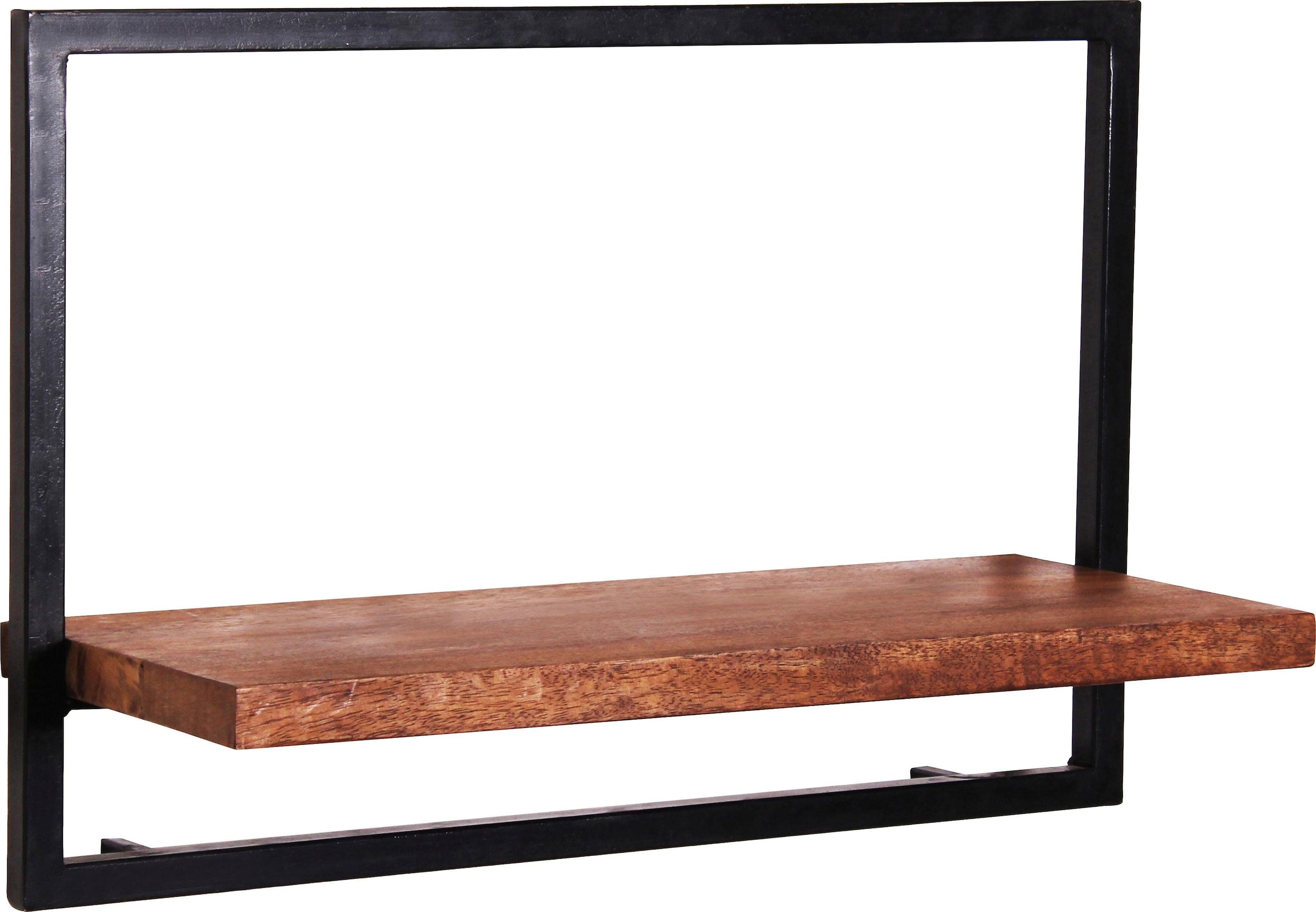 SIT Wandregal "Ponza aus Mangoholz mit Altmetall im Industrial Look" Freischwebende Wandmontage mit natürlichem Mangoholz