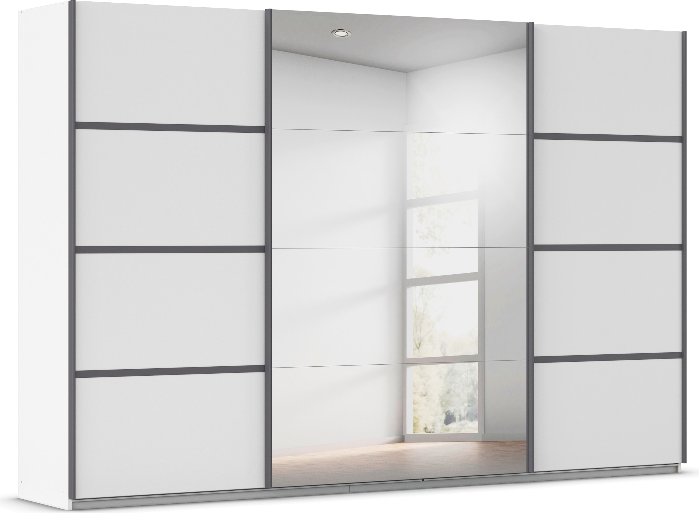 OTTO home Kleiderschrank "Mehrzweckschrank Aktenschrank Möbel Mietswohnung Schlafzimmer AVOLA" 3 verschiedene Ausstattungen BASIC/CLASSIC/PREMIUM (inkl. SOFT-CLOSE), mit eleganten Zierleisten in Chrom, Schwarz oder Weiß MADE IN GERMANY